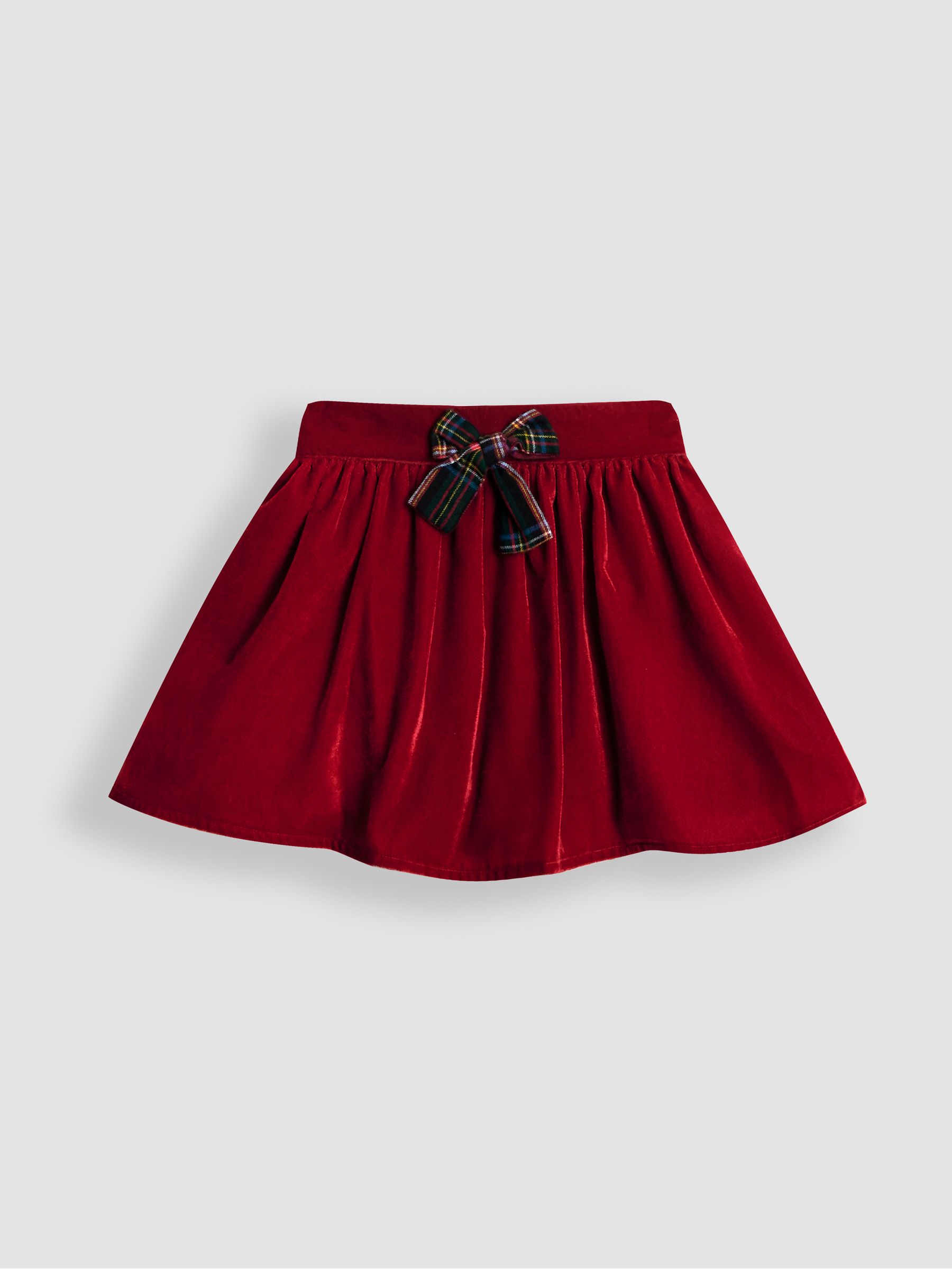 Red Frill Collar Blouse & Velvet Skirt Set - Image 4 of 7