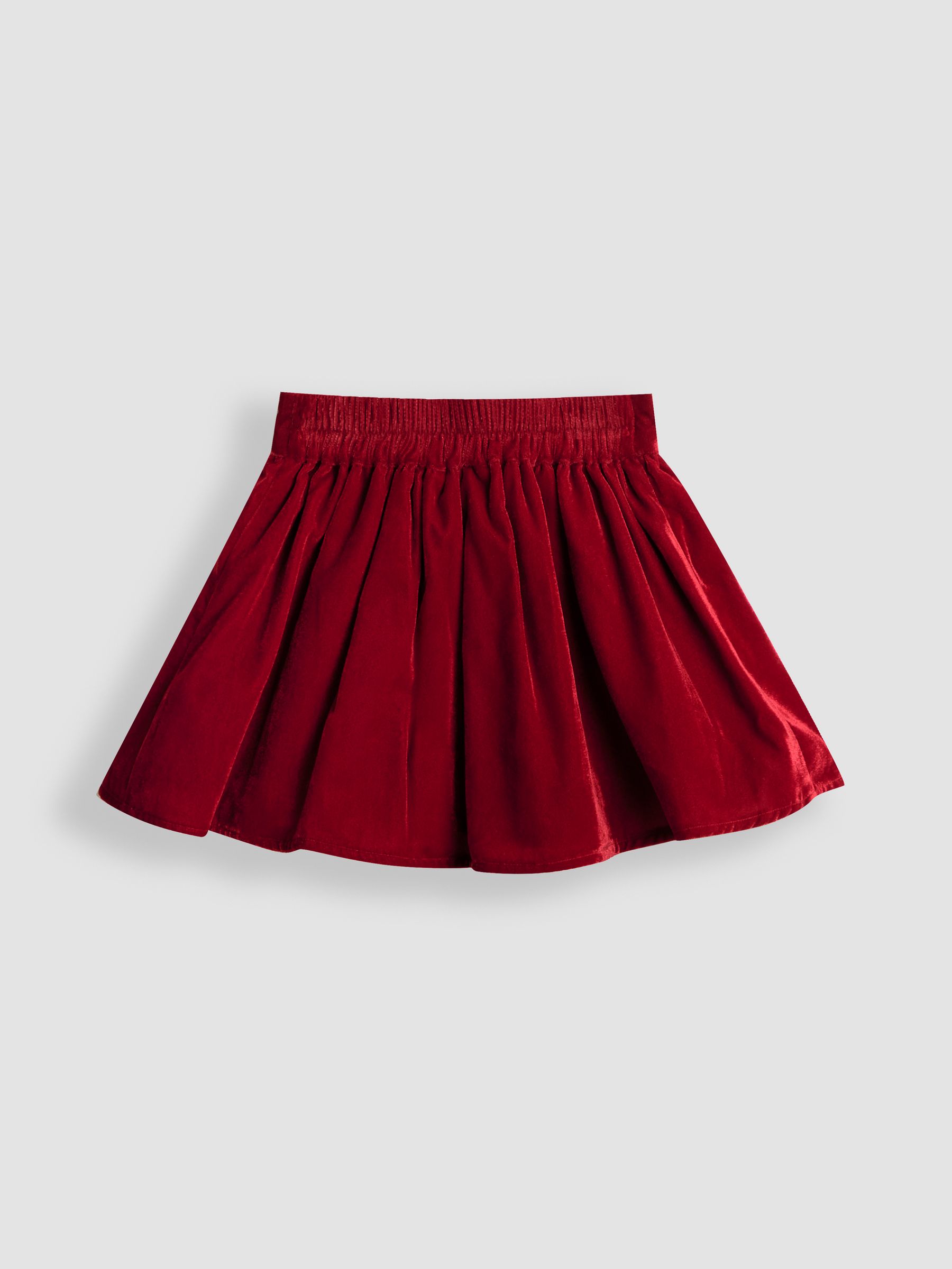 Red Frill Collar Blouse & Velvet Skirt Set - Image 5 of 7