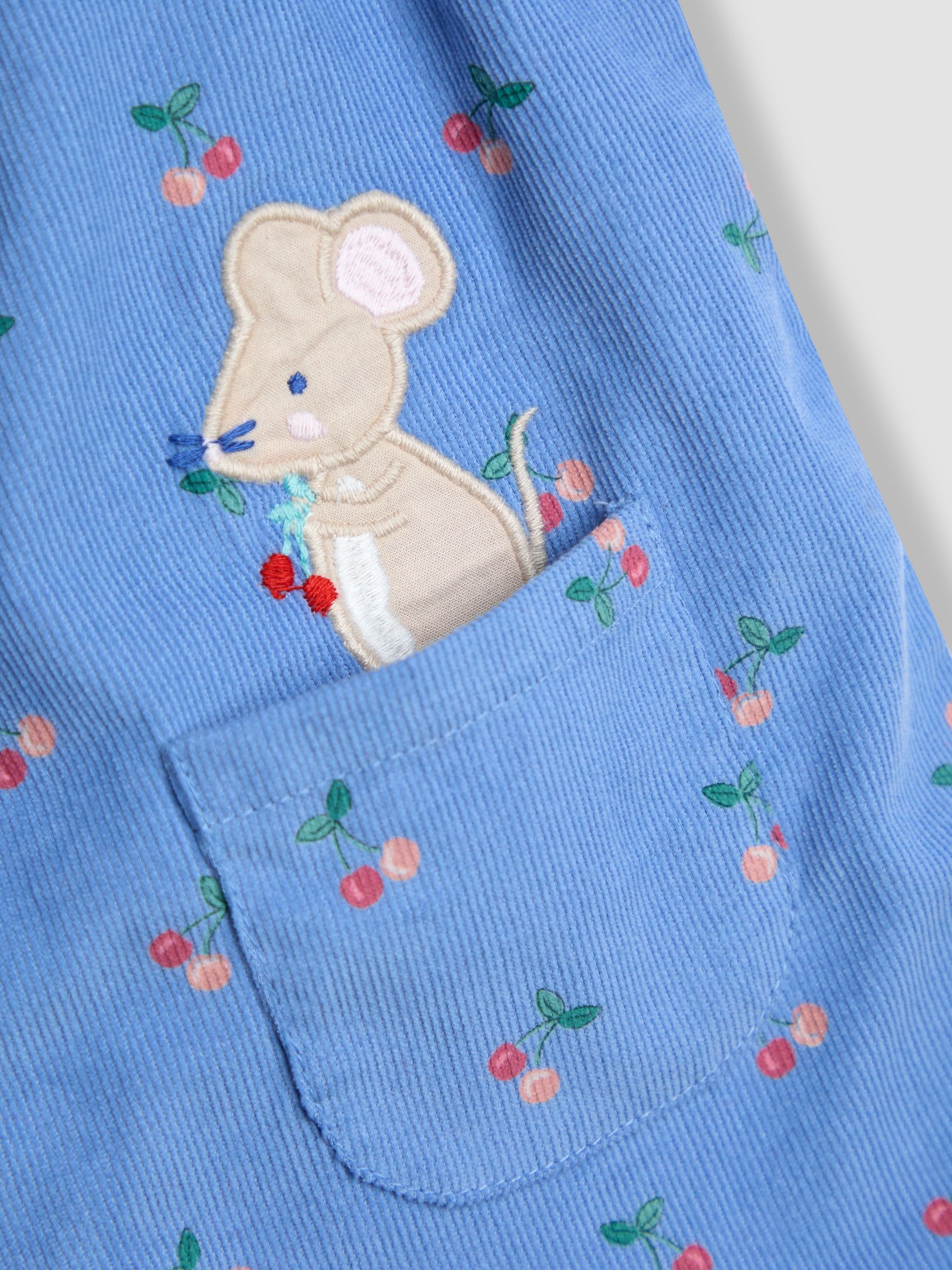 Blue Appliqué Cord Dungarees & Top Set - Image 6 of 7