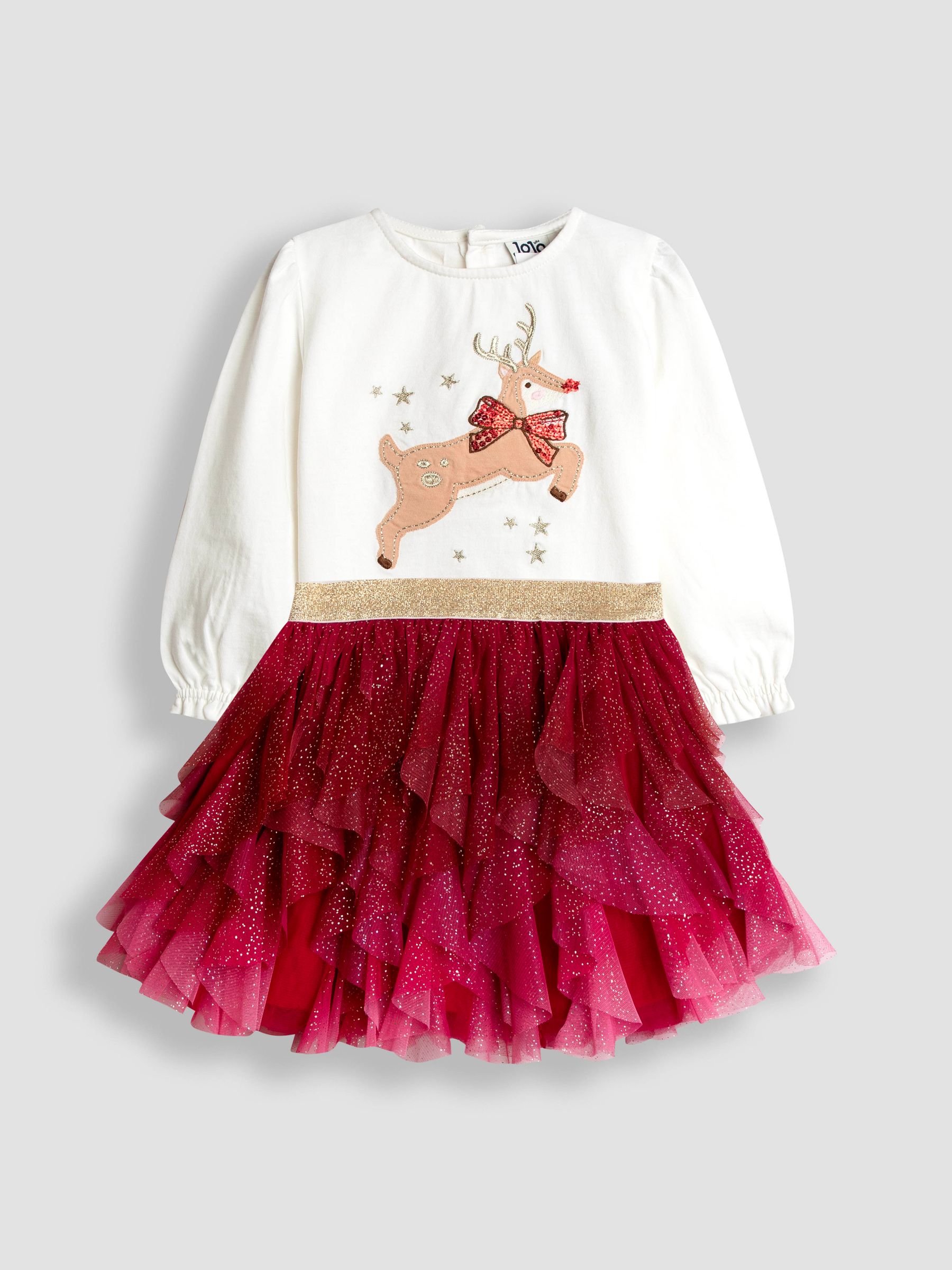 Pink Reindeer Top & Tulle Skirt Set - Image 2 of 8