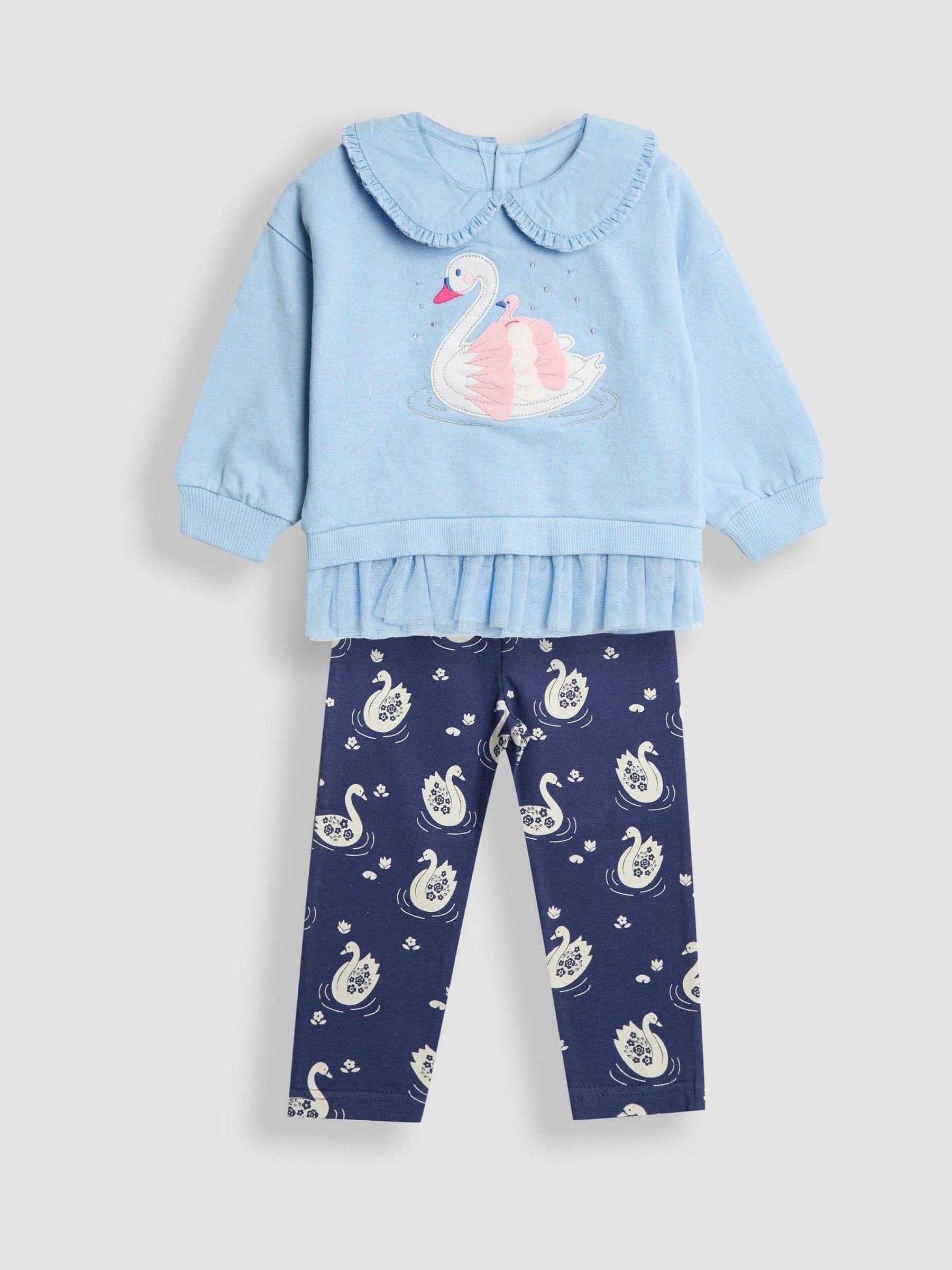 Blue Swan Appliqué Tulle Sweatshirt & Leggings Set - Image 1 of 6