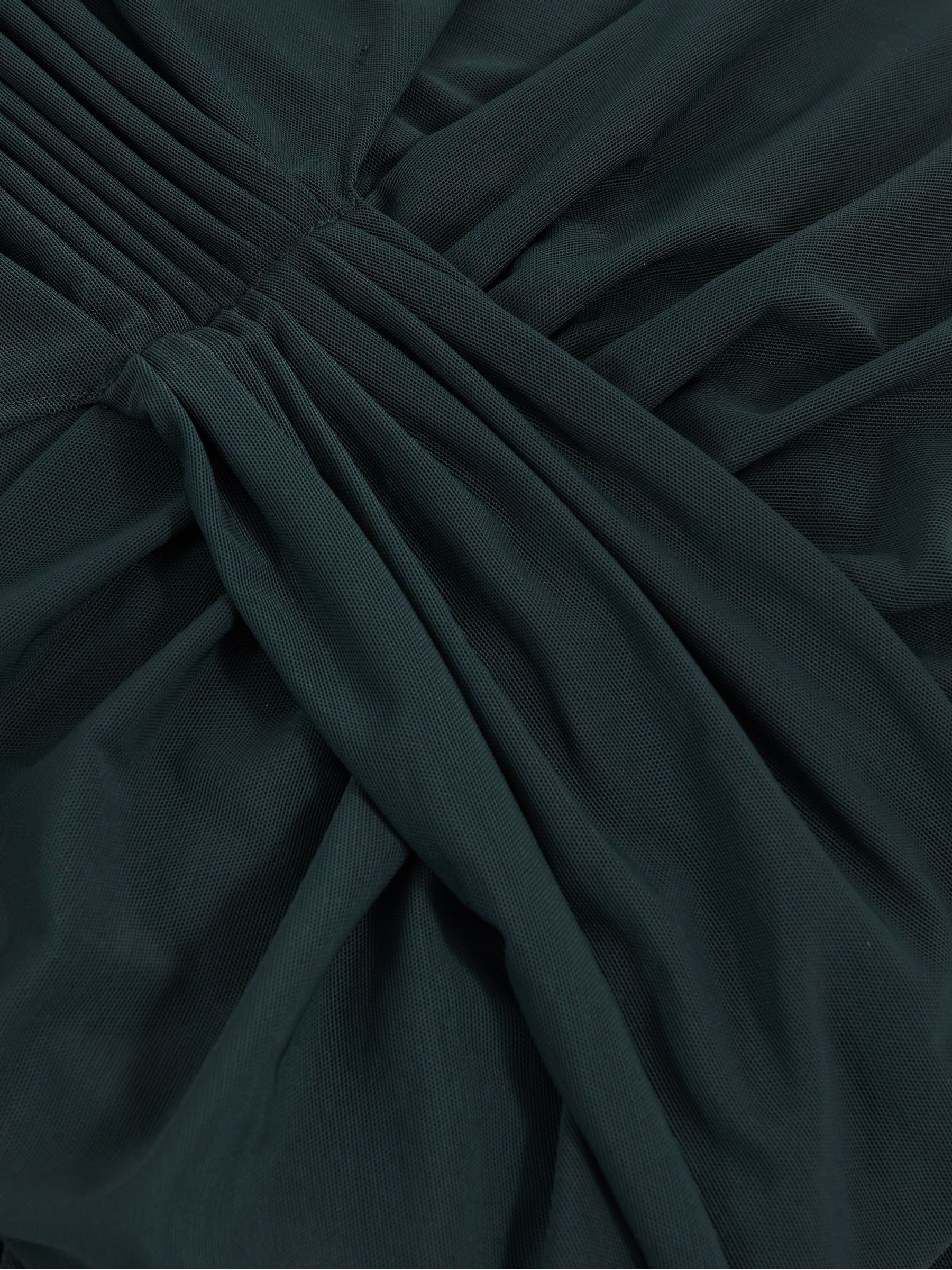 Sheer Ruched Maxi Dress in Teal - Image 6 of 6