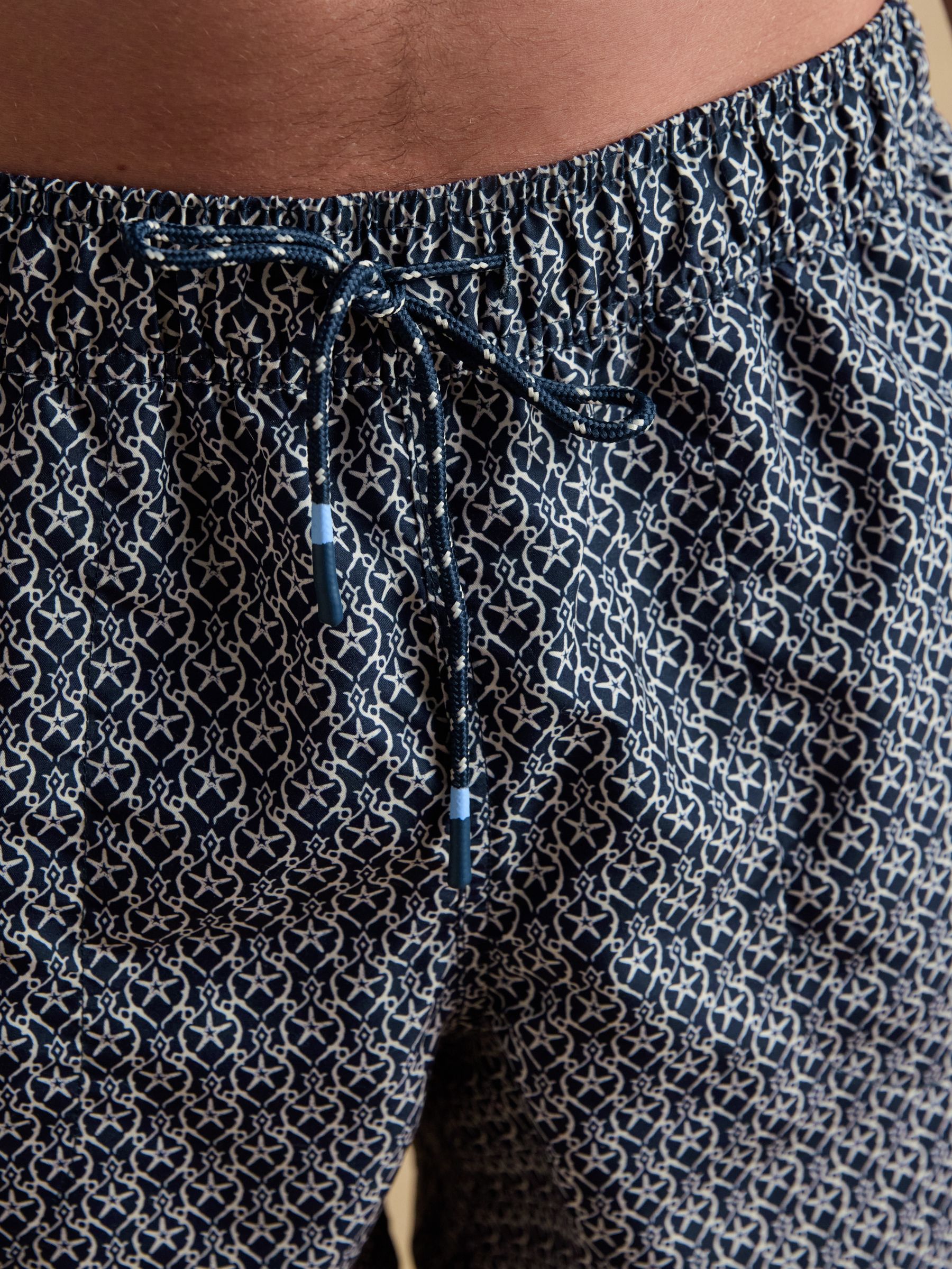 Overton Navy Scene Printed Rugby Style Swim Shorts - Image 4 of 8