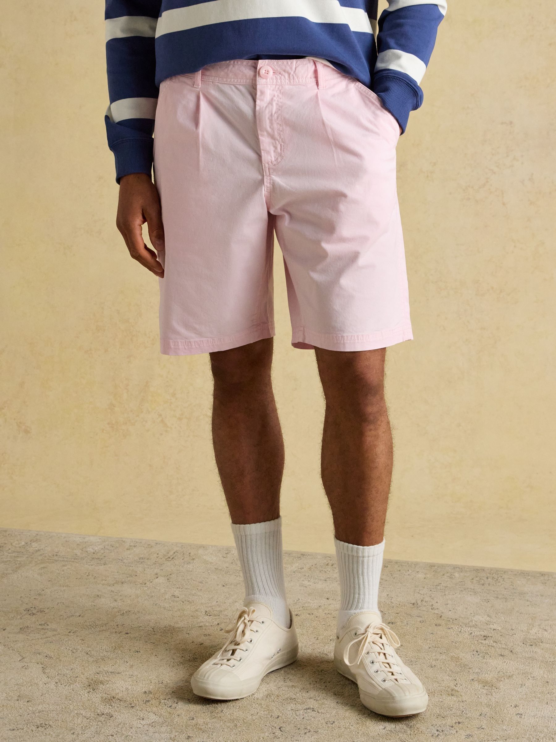 Norfolk Pink Garment Dyed Relaxed Fit Chino Shorts - Image 1 of 7