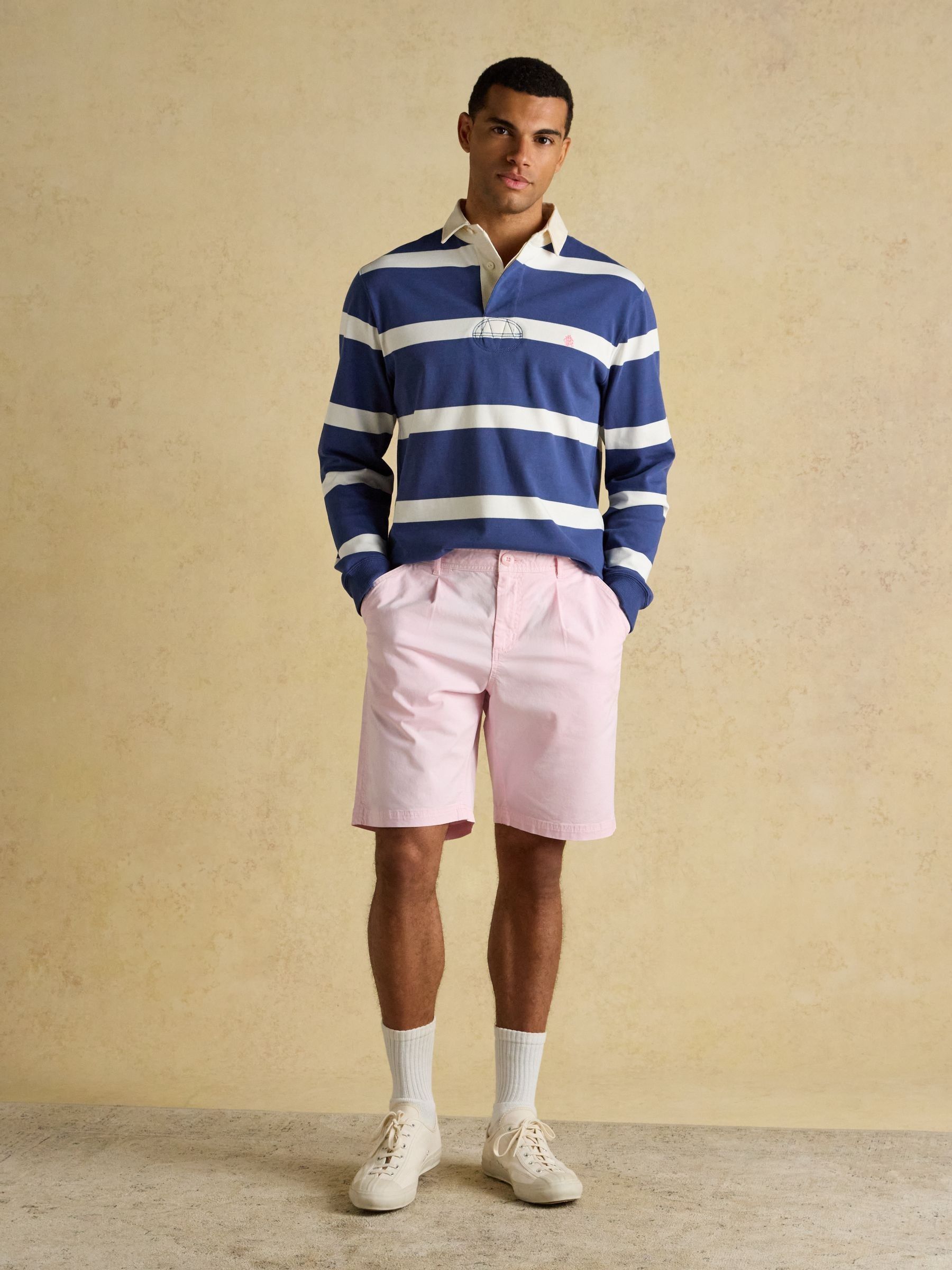 Norfolk Pink Garment Dyed Relaxed Fit Chino Shorts - Image 3 of 7