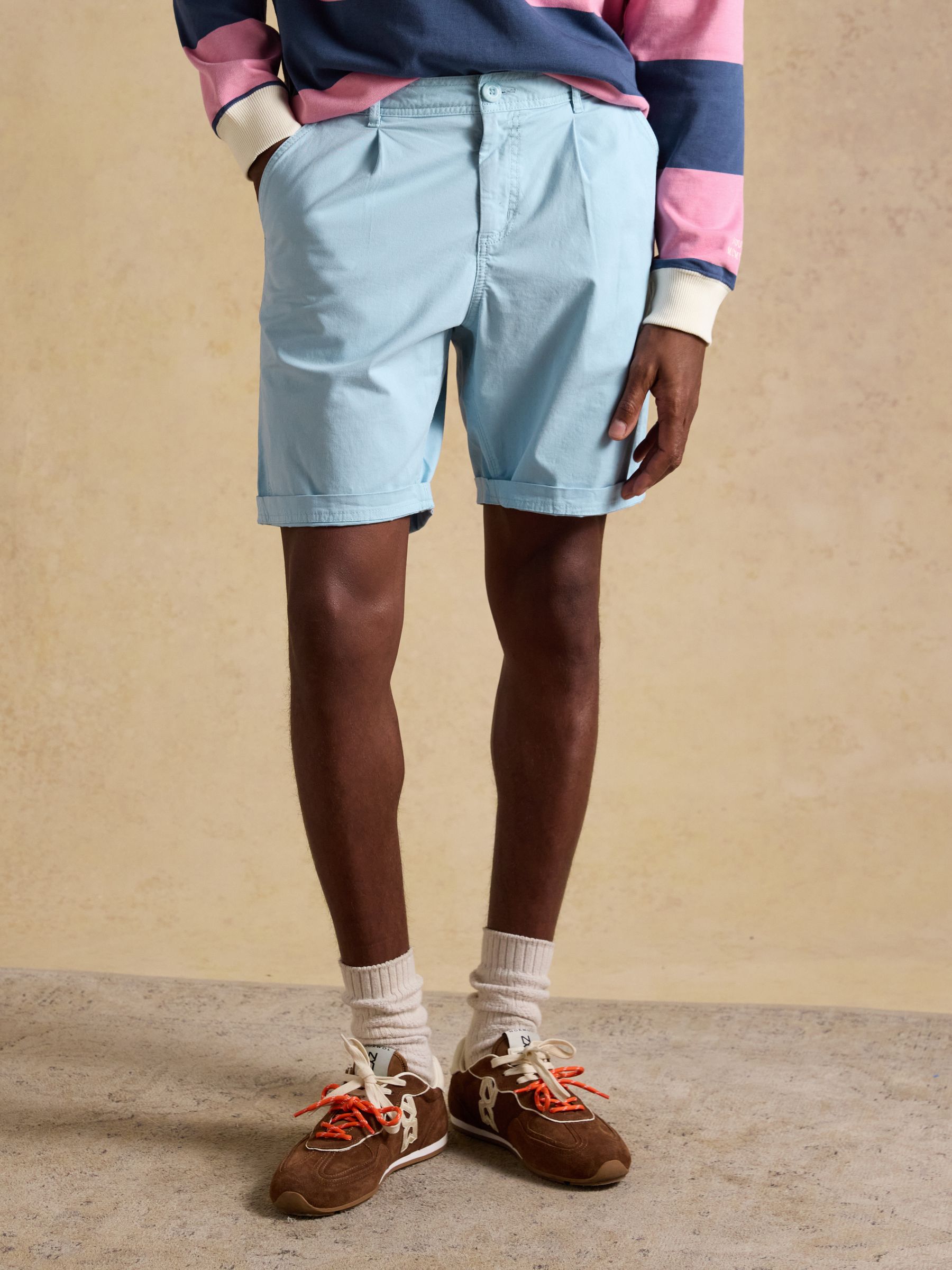 Norfolk Blue Relaxed Fit Chino Shorts - Image 1 of 7 Norfolk Blue Relaxed Fit Chino Shorts - Image 1 of 7