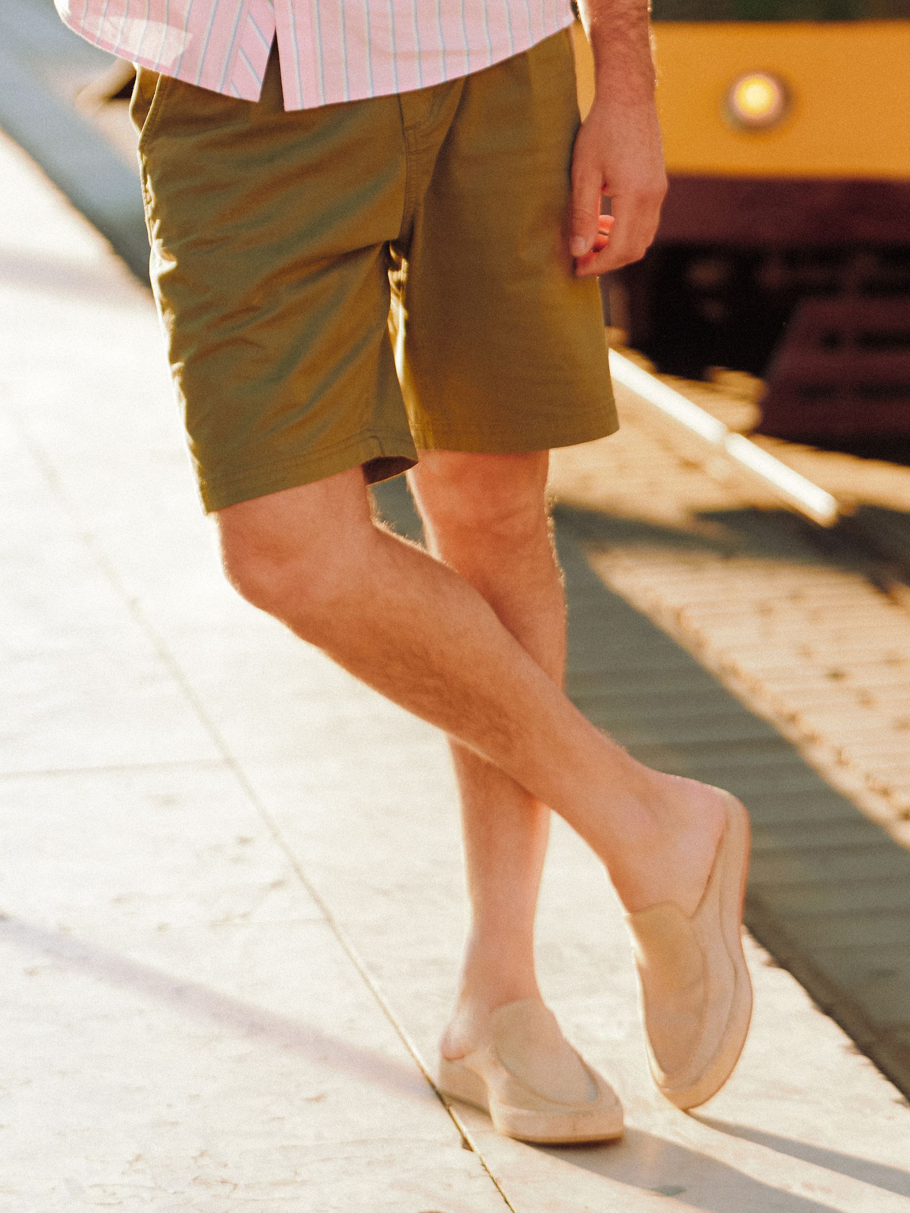Norfolk Khaki Green Relaxed Fit Chino Shorts - Image 1 of 8