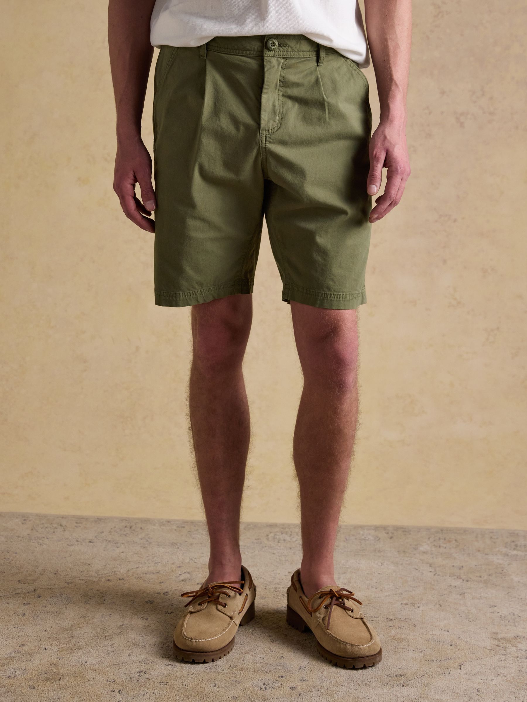 Norfolk Khaki Green Relaxed Fit Chino Shorts - Image 2 of 8