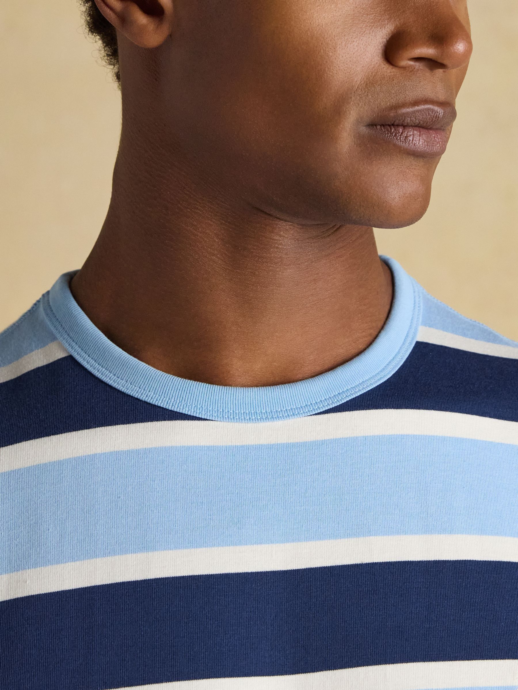 Rugby Club Navy Striped Crew Neck Cotton T-Shirt - Image 7 of 11