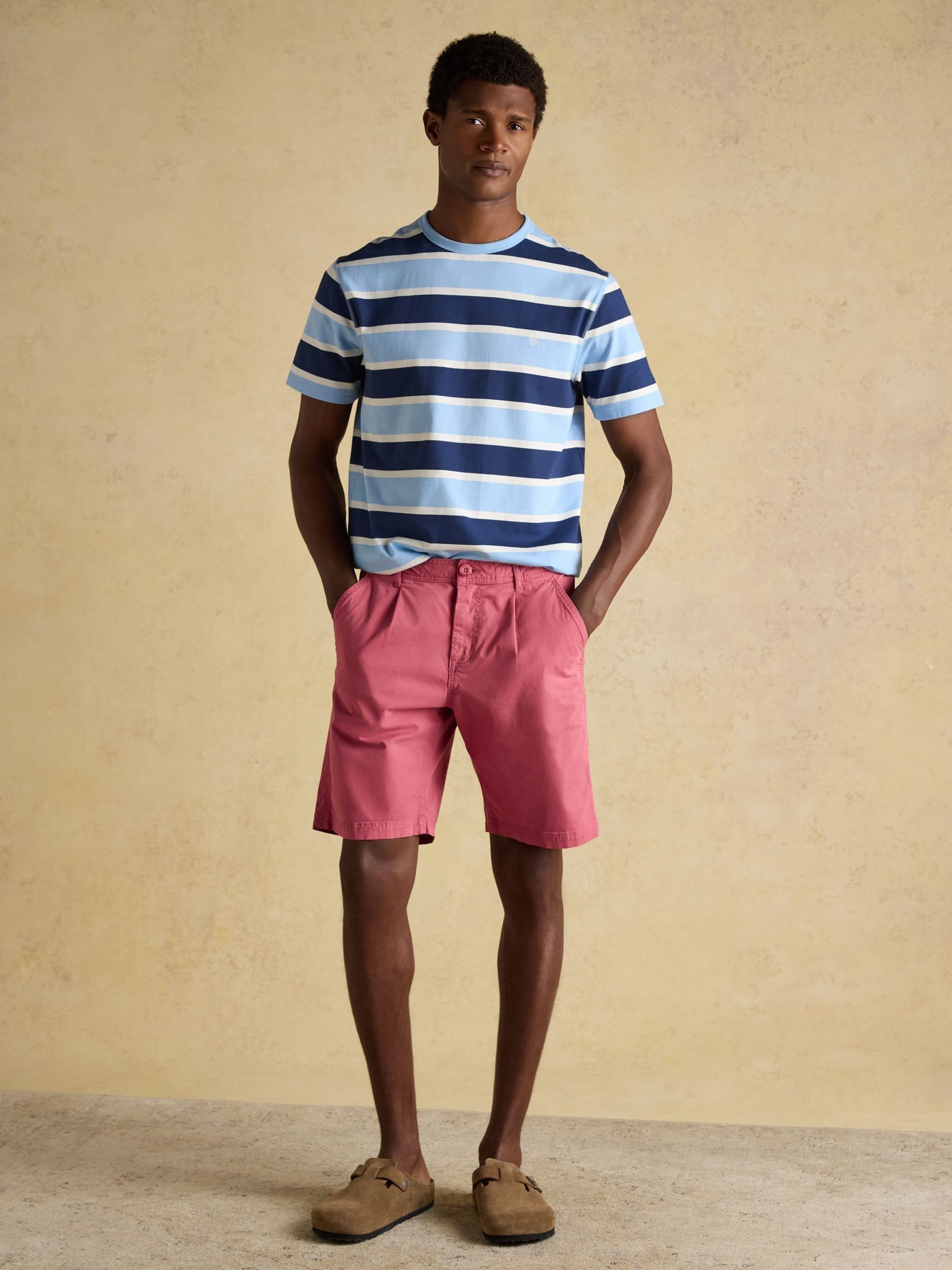 Rugby Club Navy Striped Crew Neck Cotton T-Shirt - Image 8 of 11