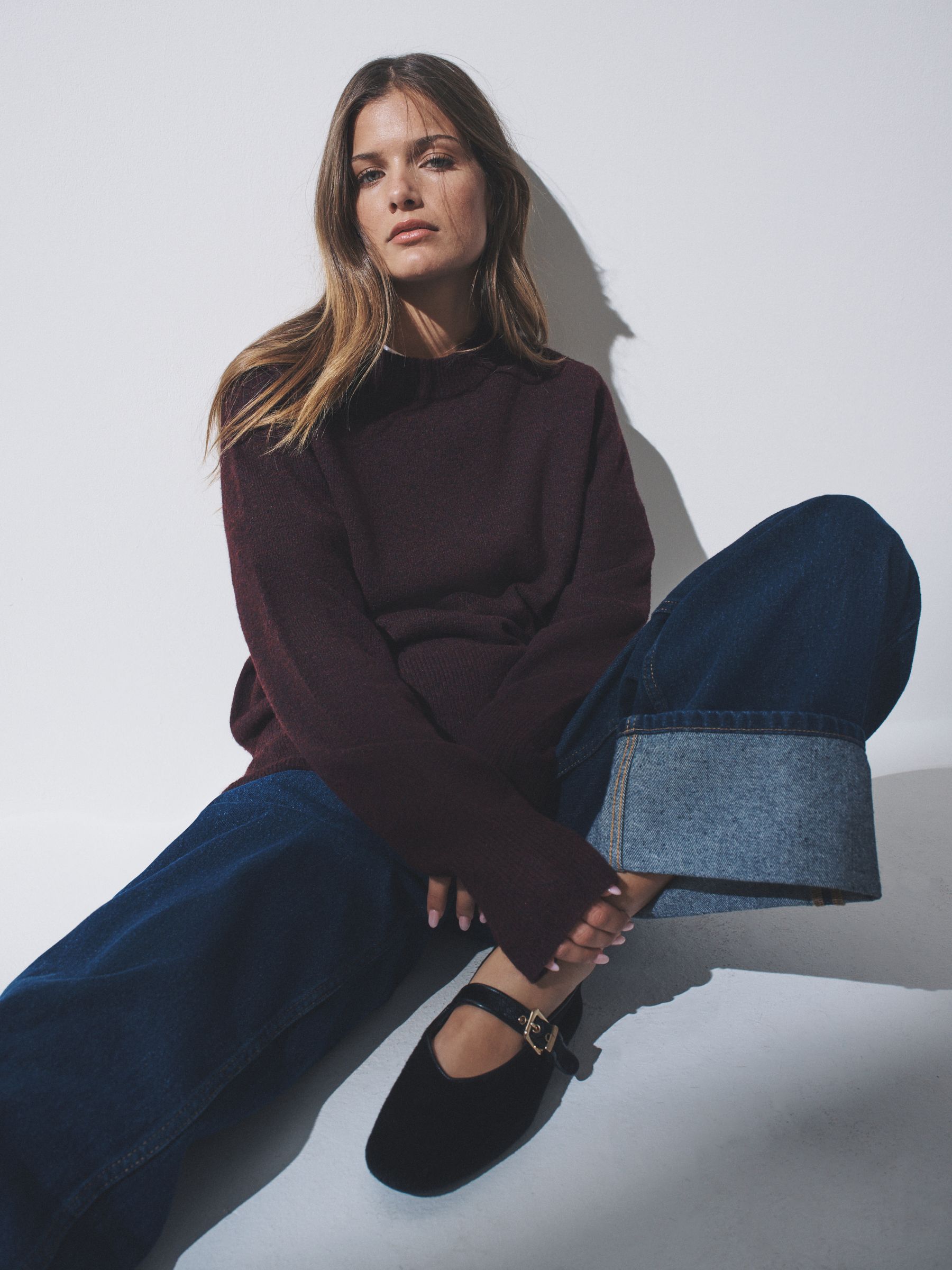 Navy Blue/Burgundy Red/Chocolate Brown 3 Pack Crew Neck Knitted Jumpers with Wool - Image 1 of 6 Navy Blue/Burgundy Red/Chocolate Brown 3 Pack Crew Neck Knitted Jumpers with Wool - Image 1 of 6