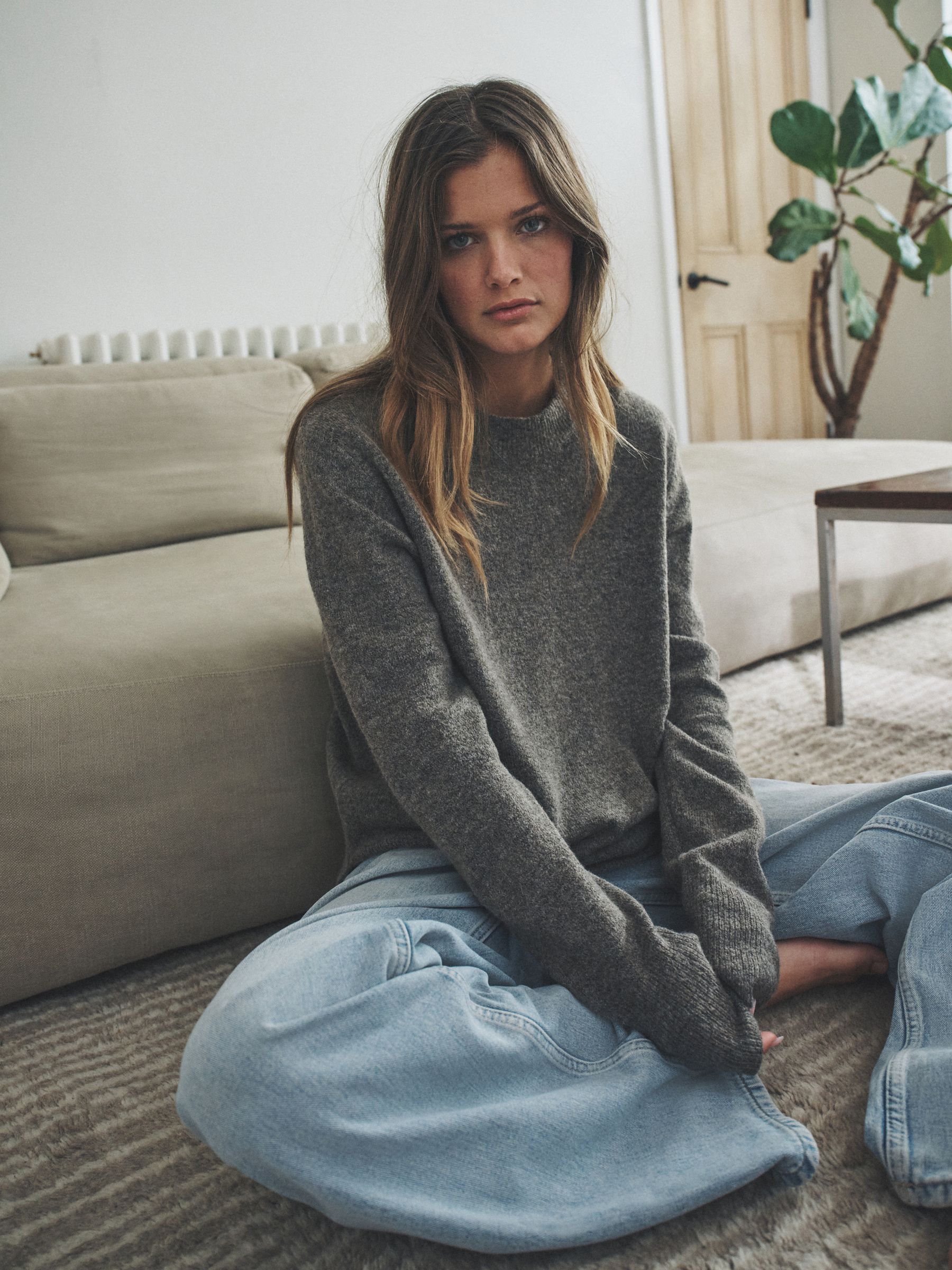 Brown Marl/Oatmeal/Cream 3 Pack Crew Neck Knitted Jumpers with Wool - Image 3 of 6