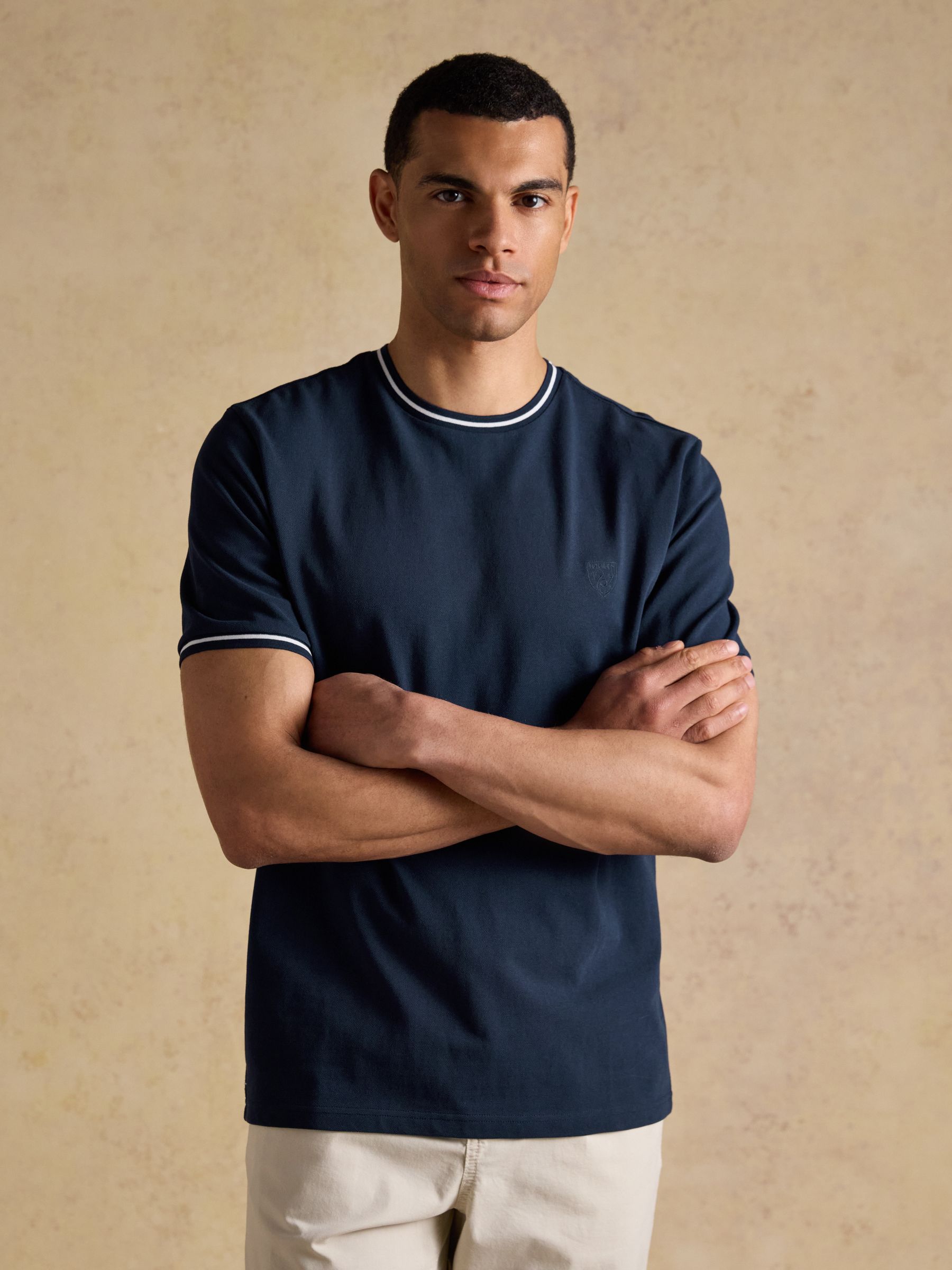 Navy Classic Fit Cotton Pique T-Shirt - Image 1 of 7