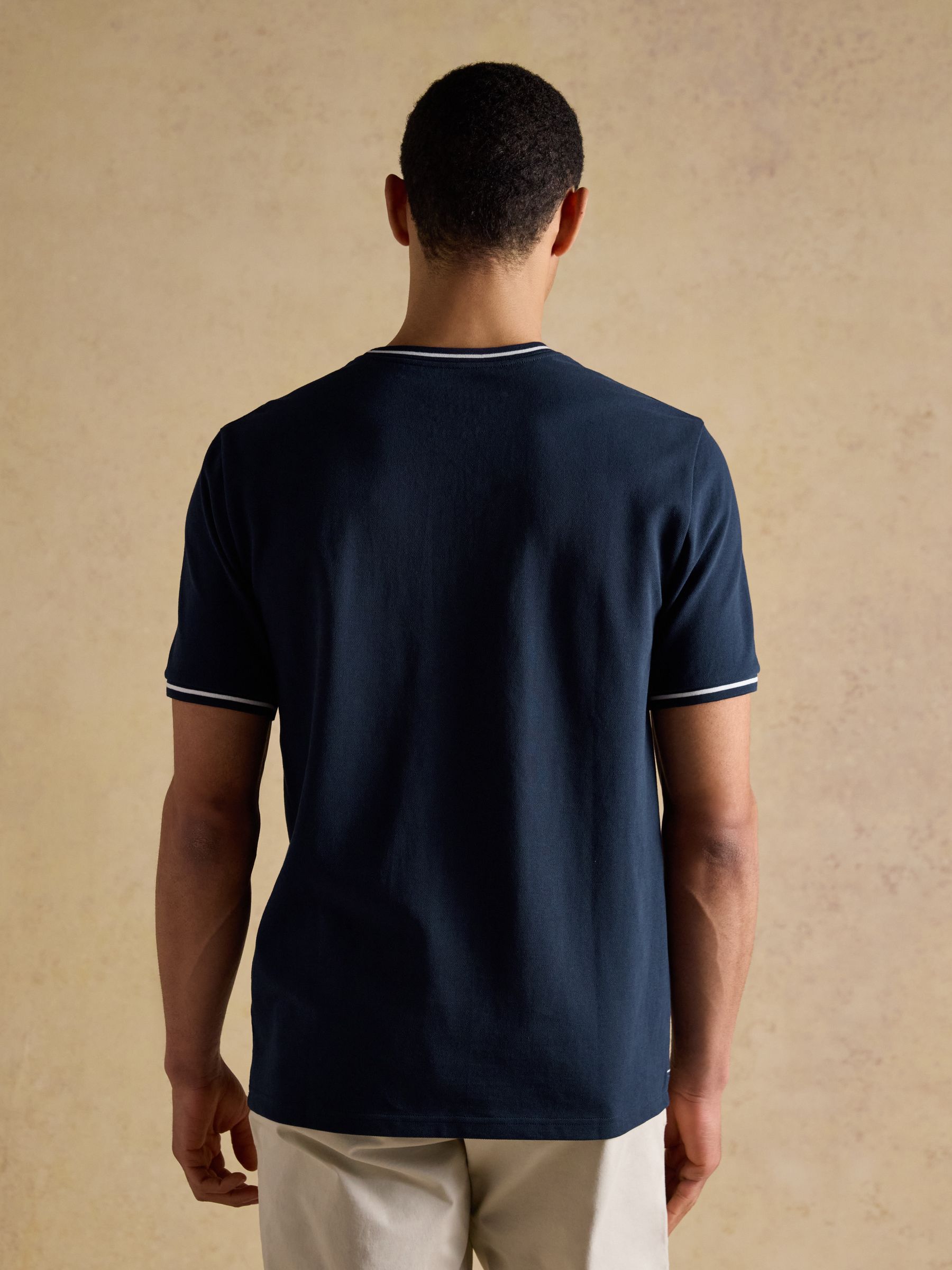 Navy Classic Fit Cotton Pique T-Shirt - Image 2 of 7