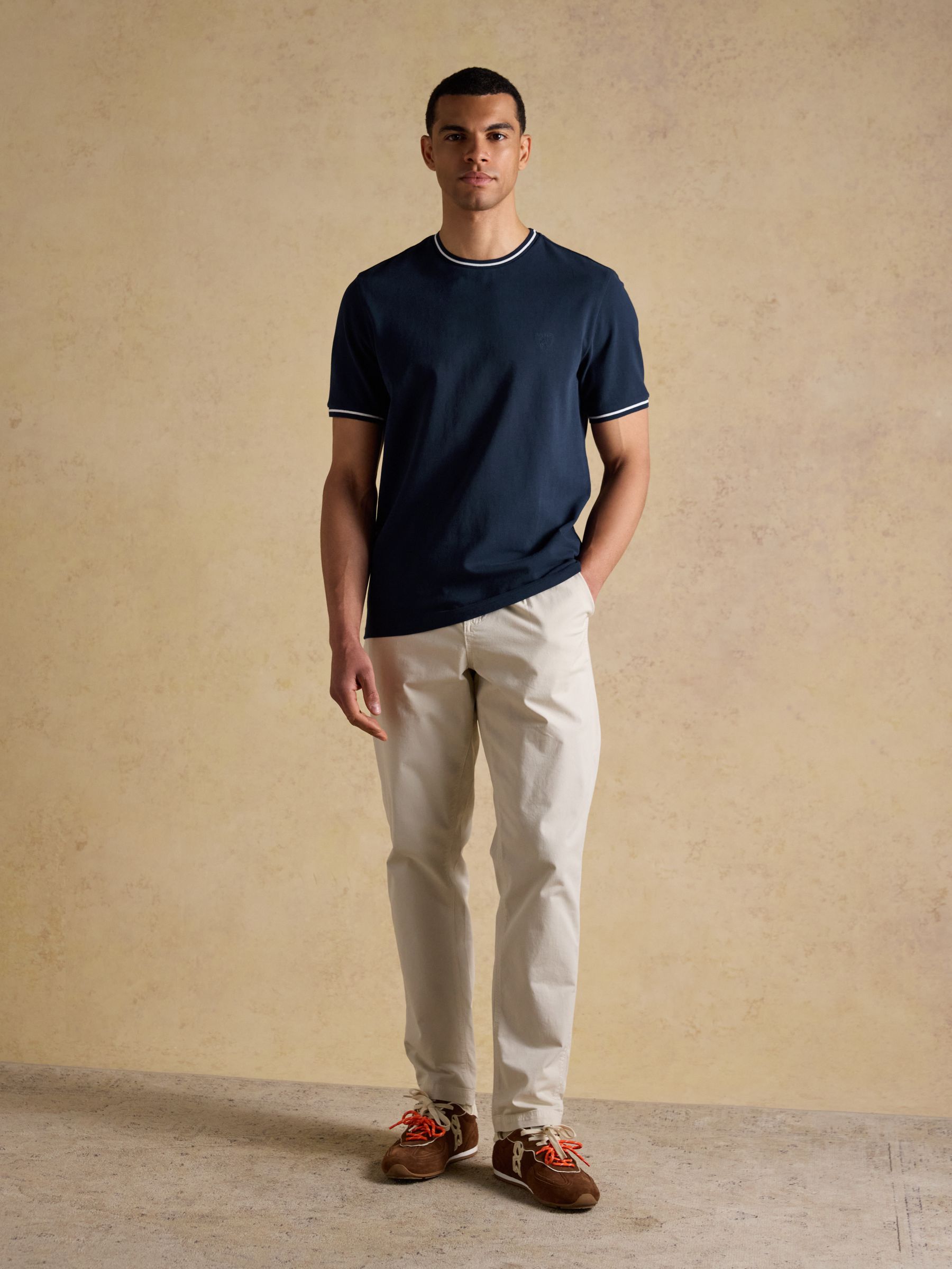 Navy Classic Fit Cotton Pique T-Shirt - Image 4 of 7