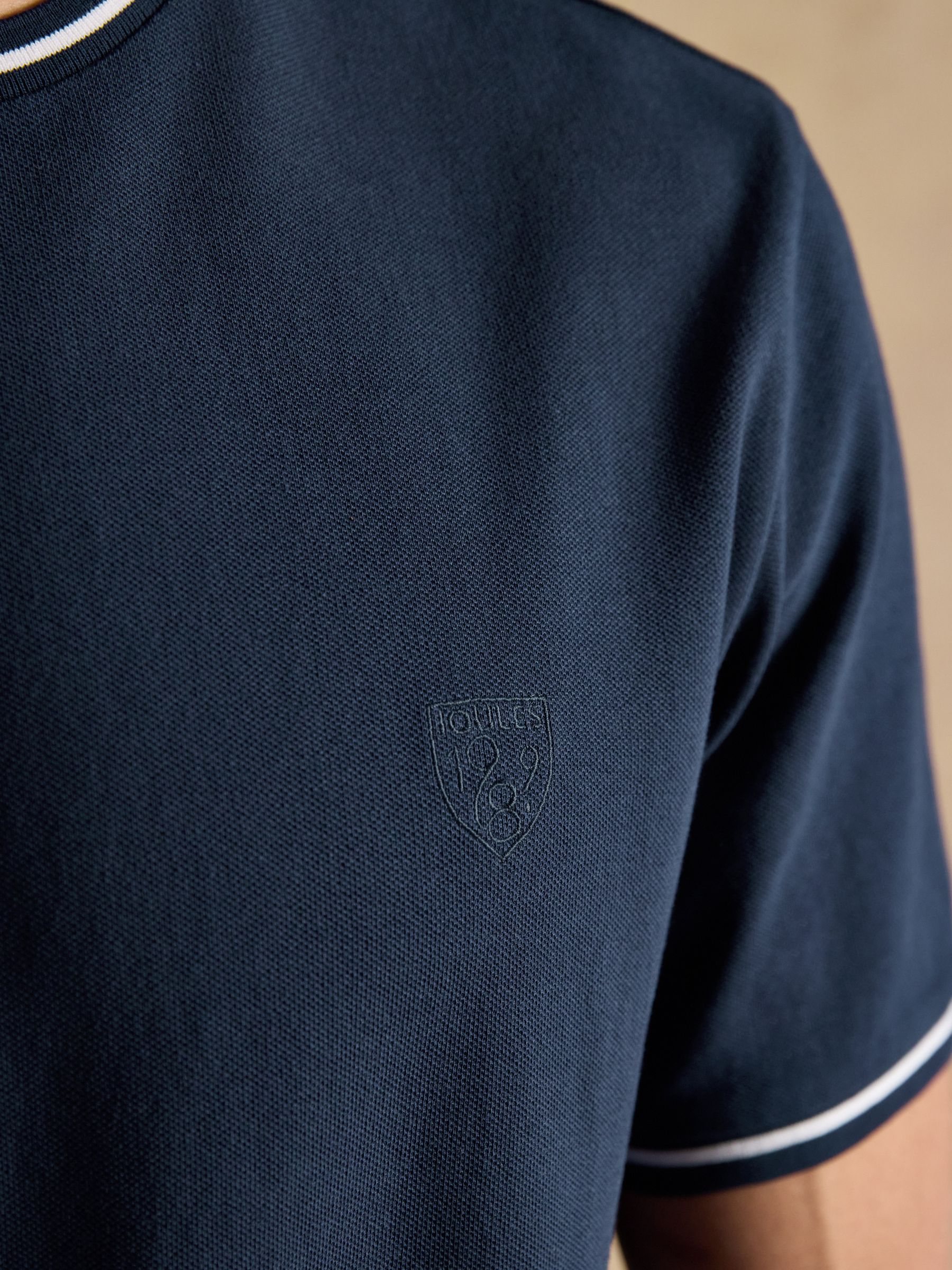 Navy Classic Fit Cotton Pique T-Shirt - Image 6 of 7