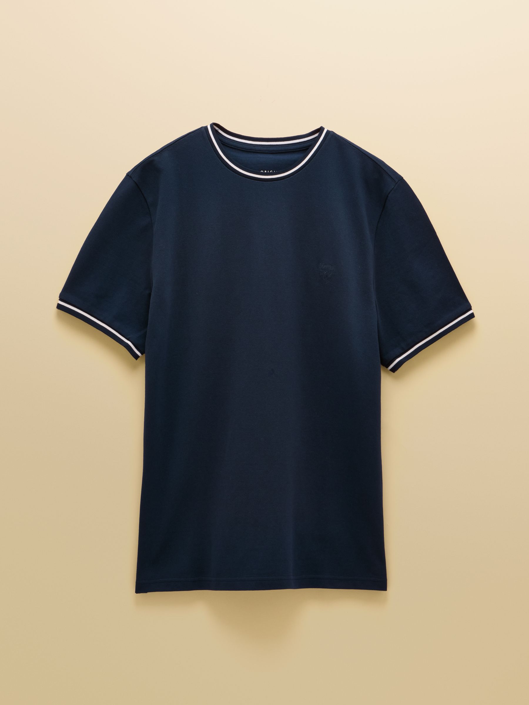 Navy Classic Fit Cotton Pique T-Shirt - Image 7 of 7