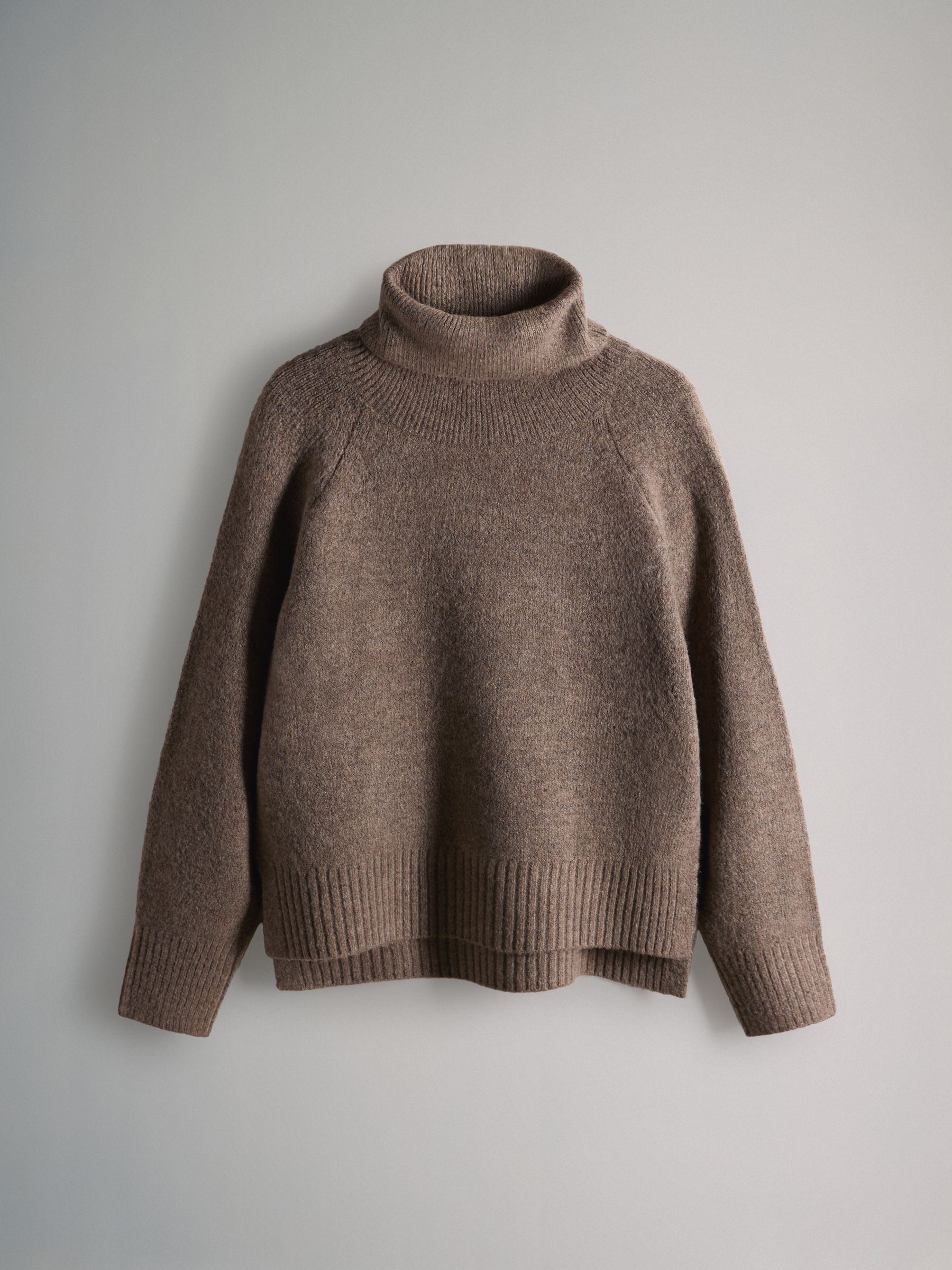 Brown Marl/Charcoal Grey Marl 2 Pack Knitted Roll Neck Jumpers - Image 3 of 5