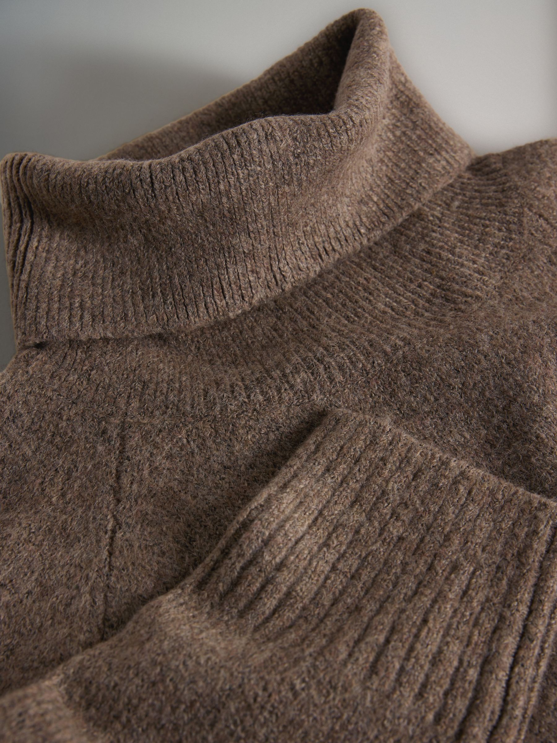 Brown Marl/Charcoal Grey Marl 2 Pack Knitted Roll Neck Jumpers - Image 4 of 5