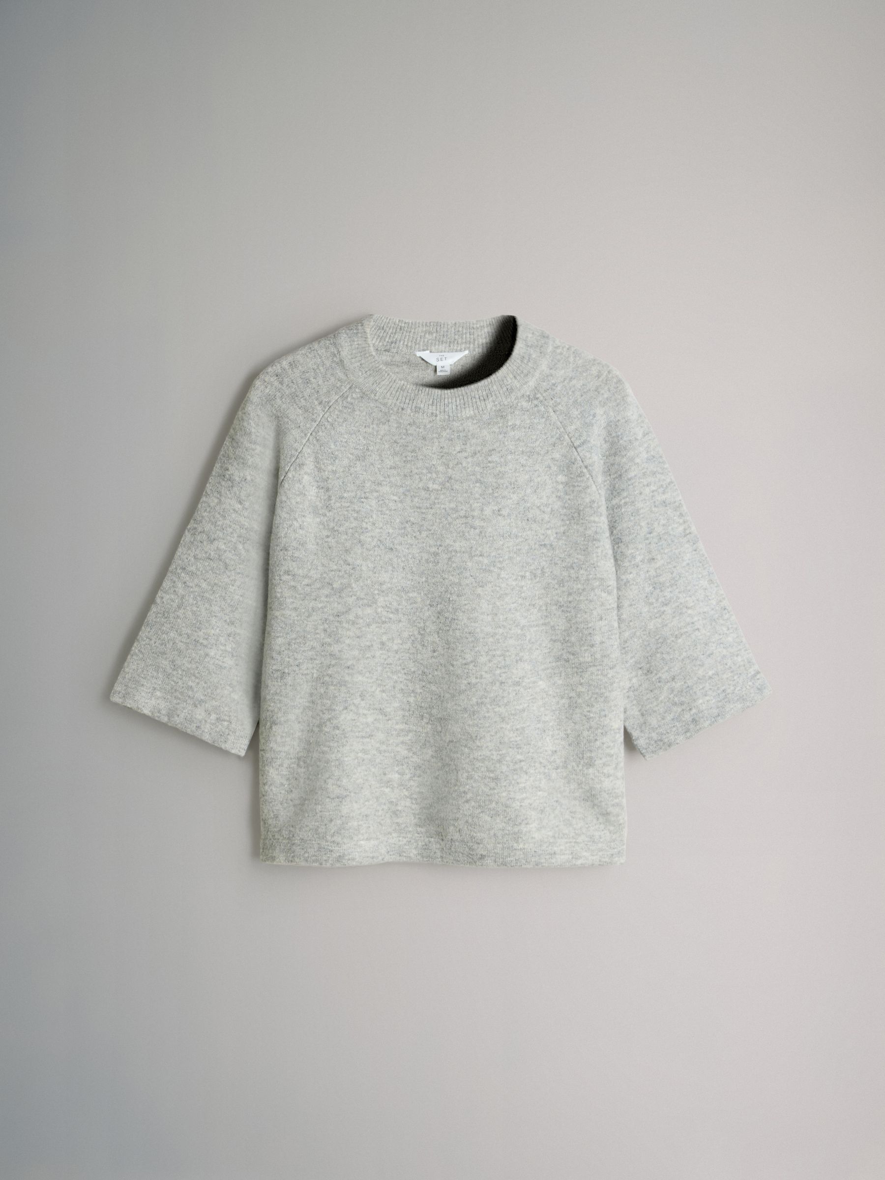 Black/Grey Marl/Cream - 3 Pack Knitted T-Shirt With Wool - Image 7 of 11