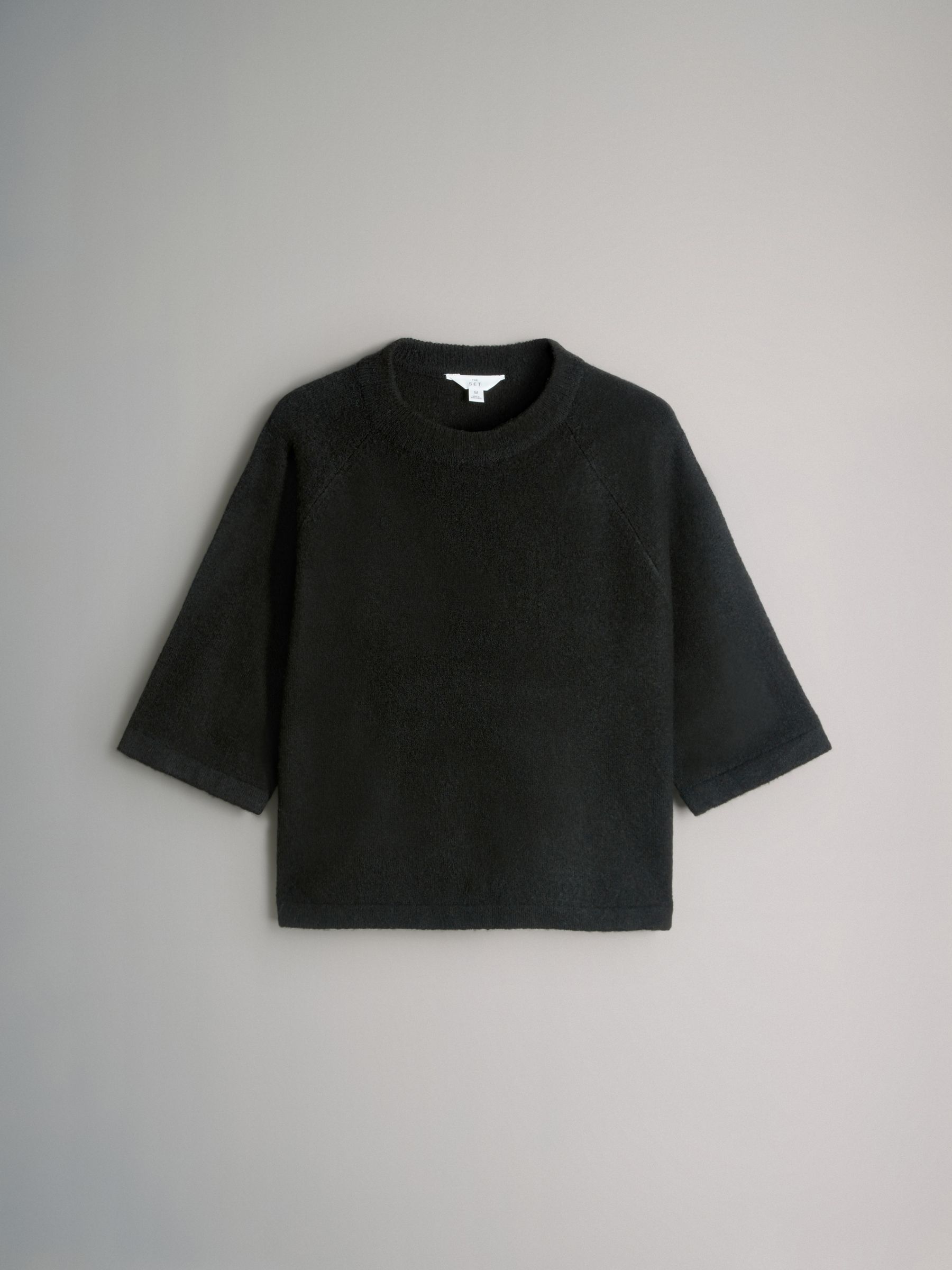 Black/Grey Marl/Cream - 3 Pack Knitted T-Shirt With Wool - Image 9 of 11