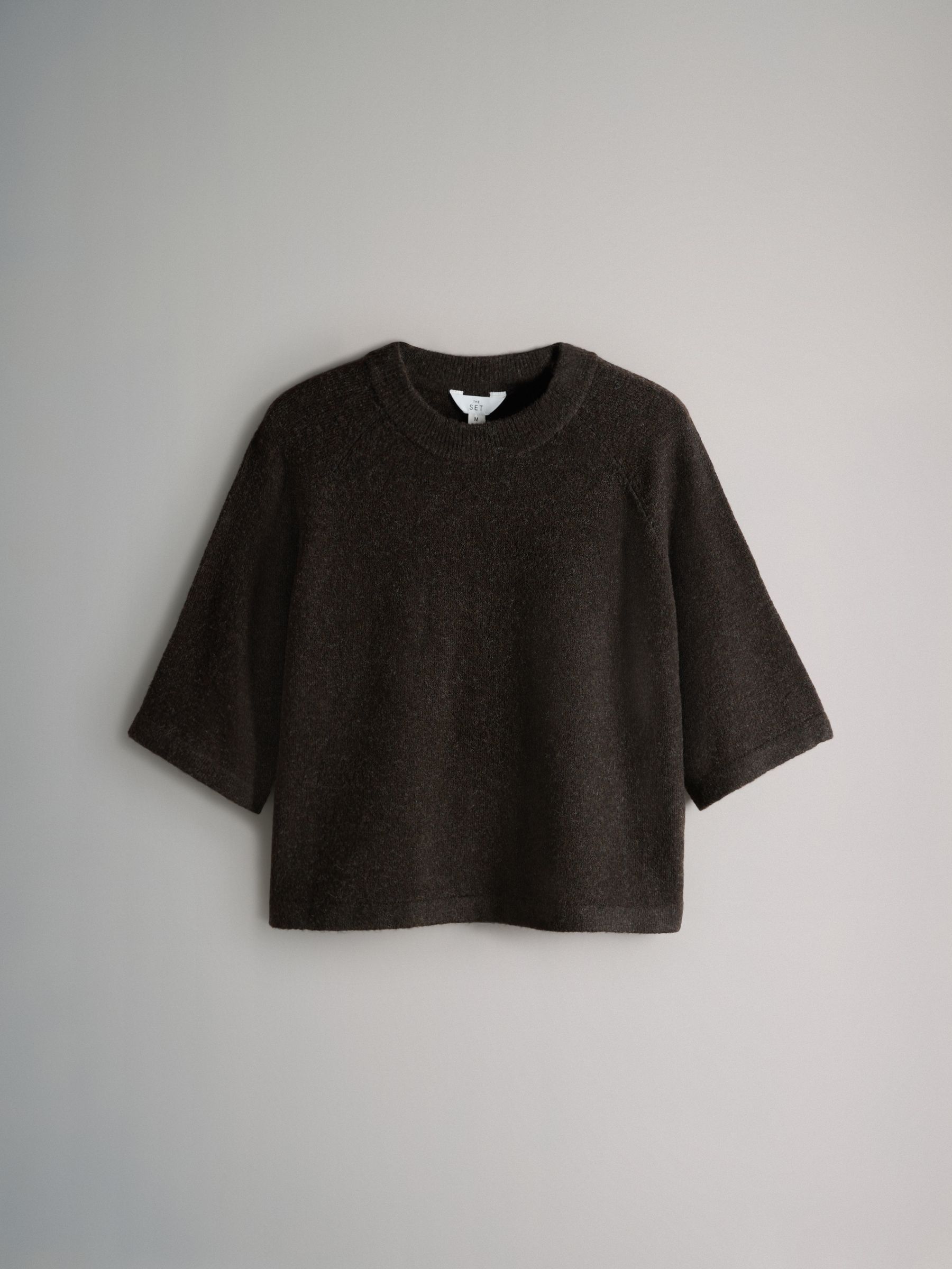 Navy Blue/Chocolate Brown/Burgundy Red - 3 Pack Knitted T-Shirt With Wool - Image 8 of 10