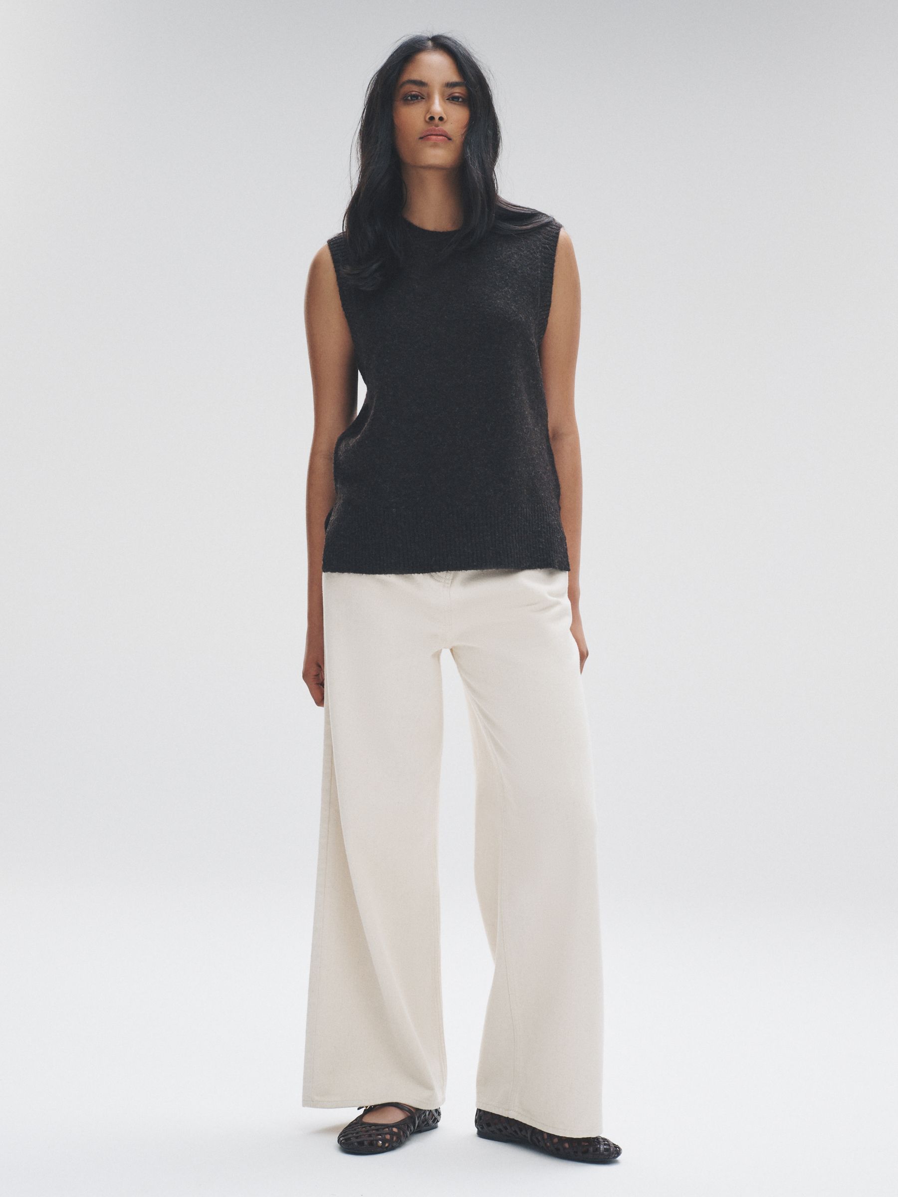 Chocolate Brown/Navy Blue Knitted Vest Tank Tops With Wool 2 Pack - Image 4 of 6