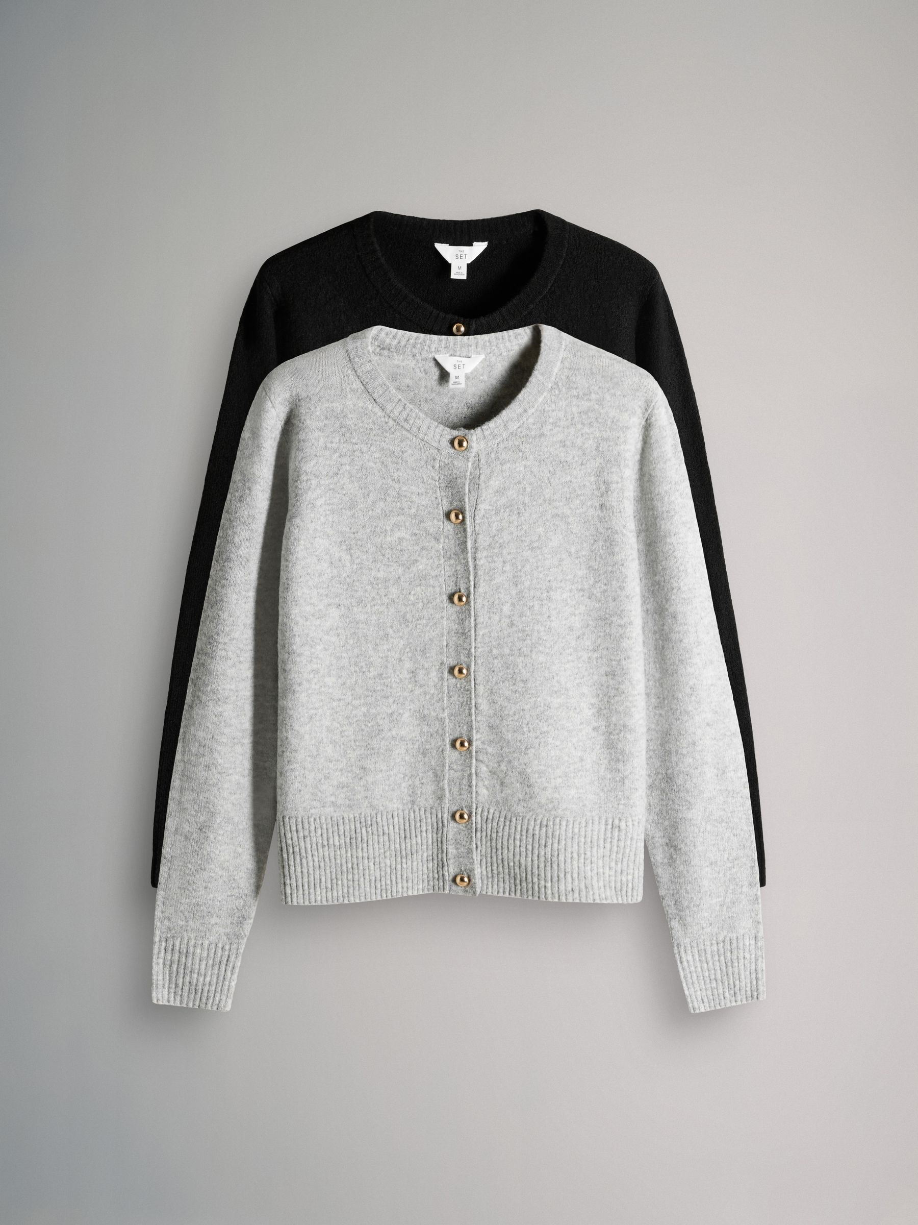 2 Pack Gold Button Knitted Cardigans With Wool - Image 2 of 11