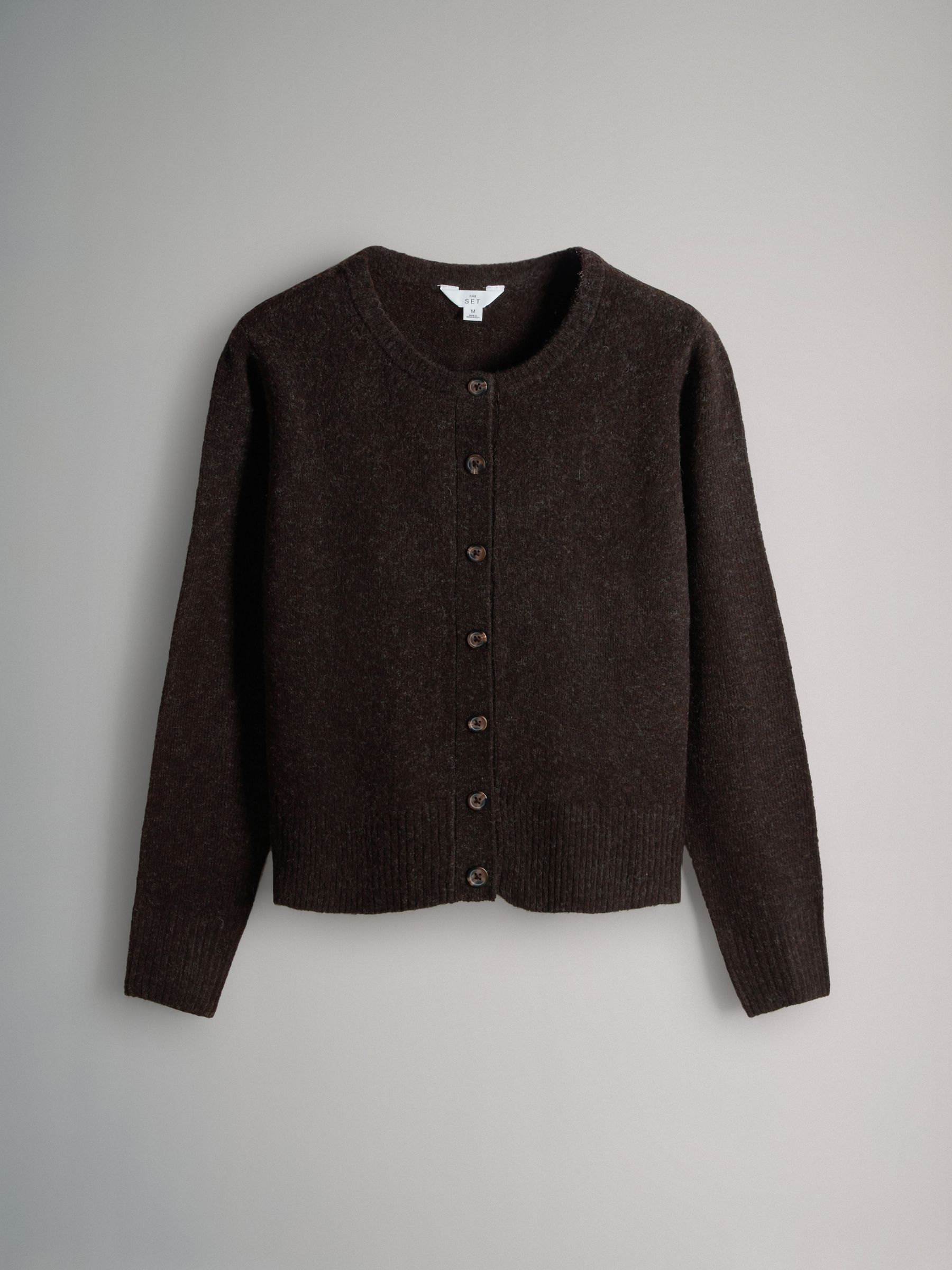 Soft Pink/Chocolate Brown 2 Pack Knitted Cardigans With Wool - Image 6 of 8