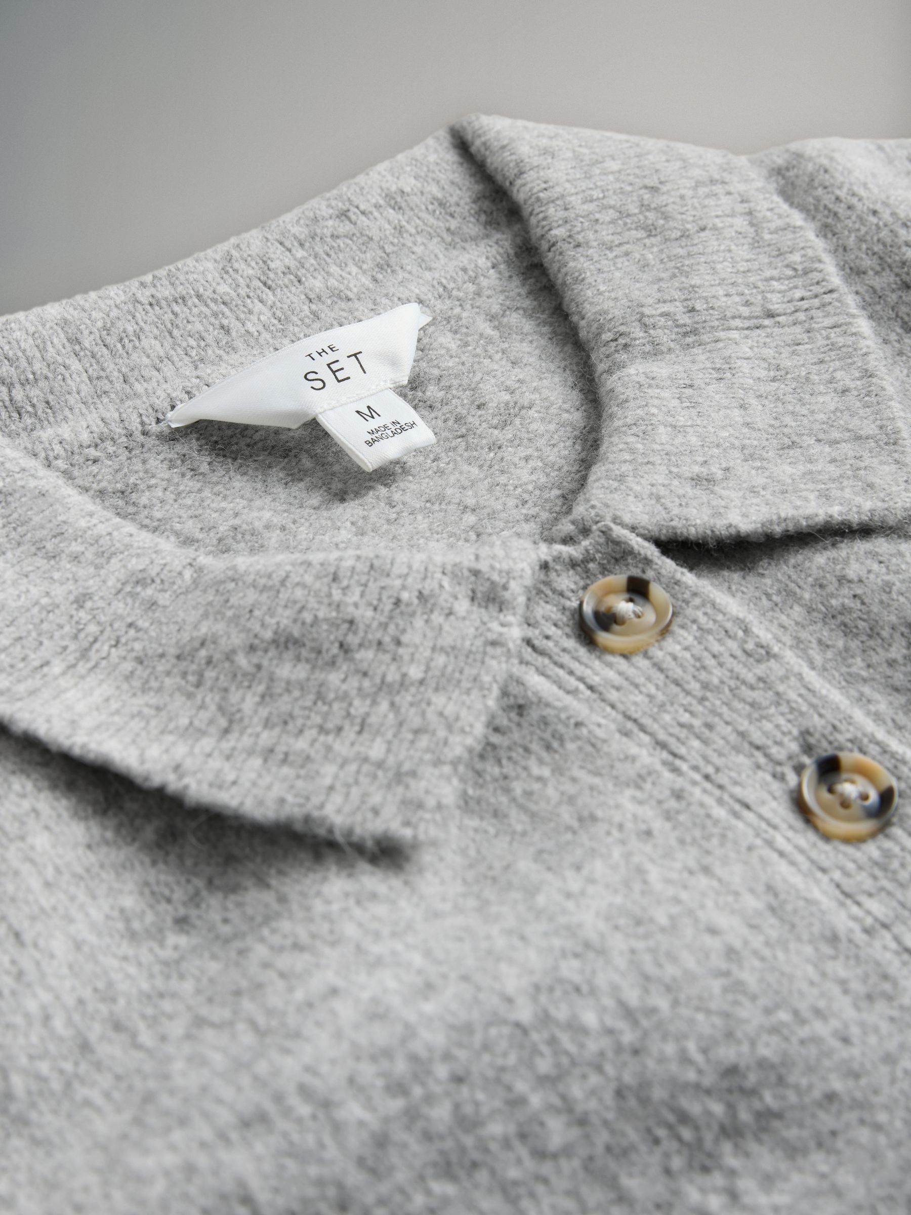 Navy Blue/Grey Marl 2 Pack Knitted Collar Jumpers With Wool - Image 6 of 6