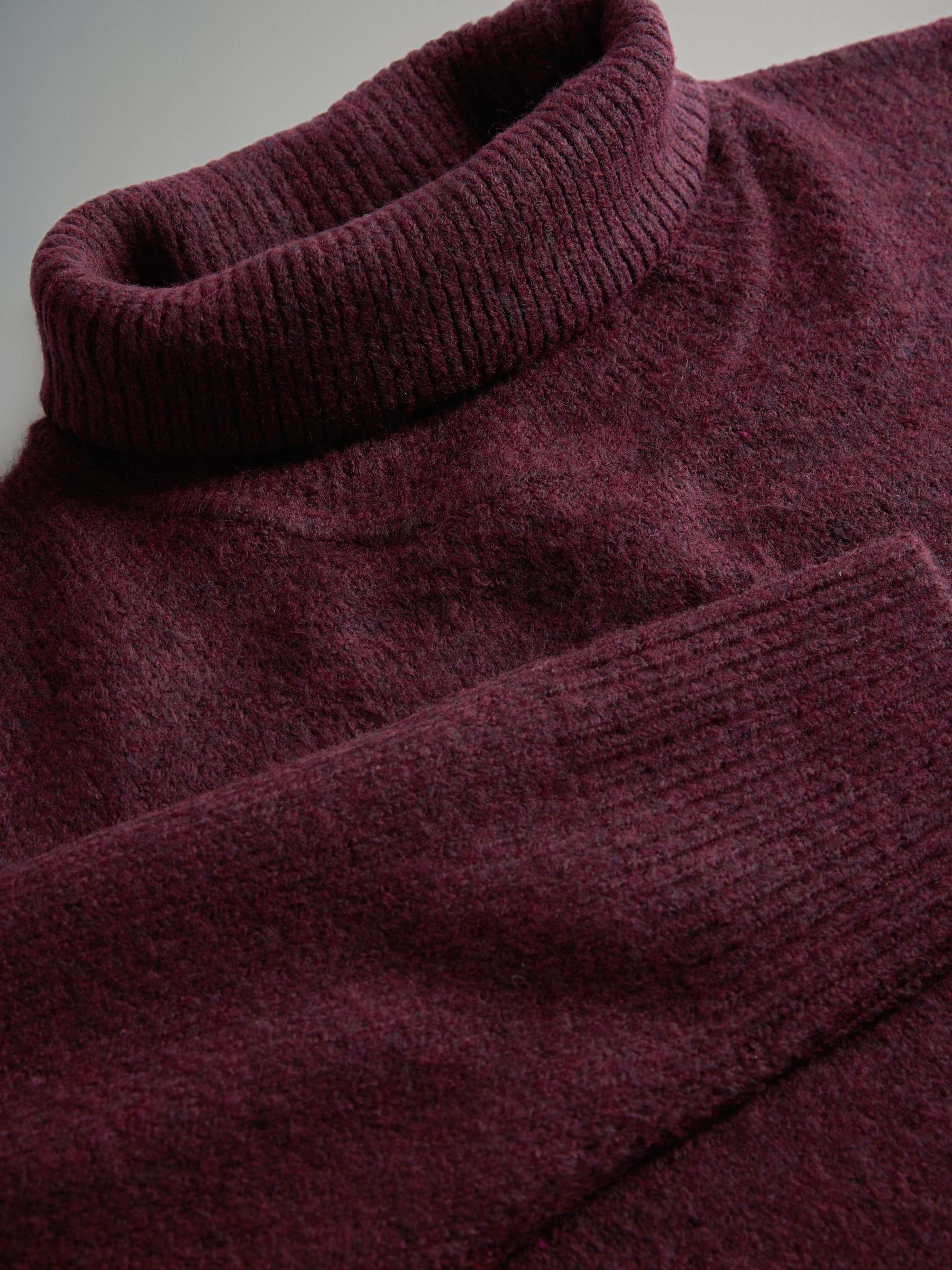 Burgundy Red/Black 2 Pack Knitted Roll Neck Dresses - Image 2 of 3