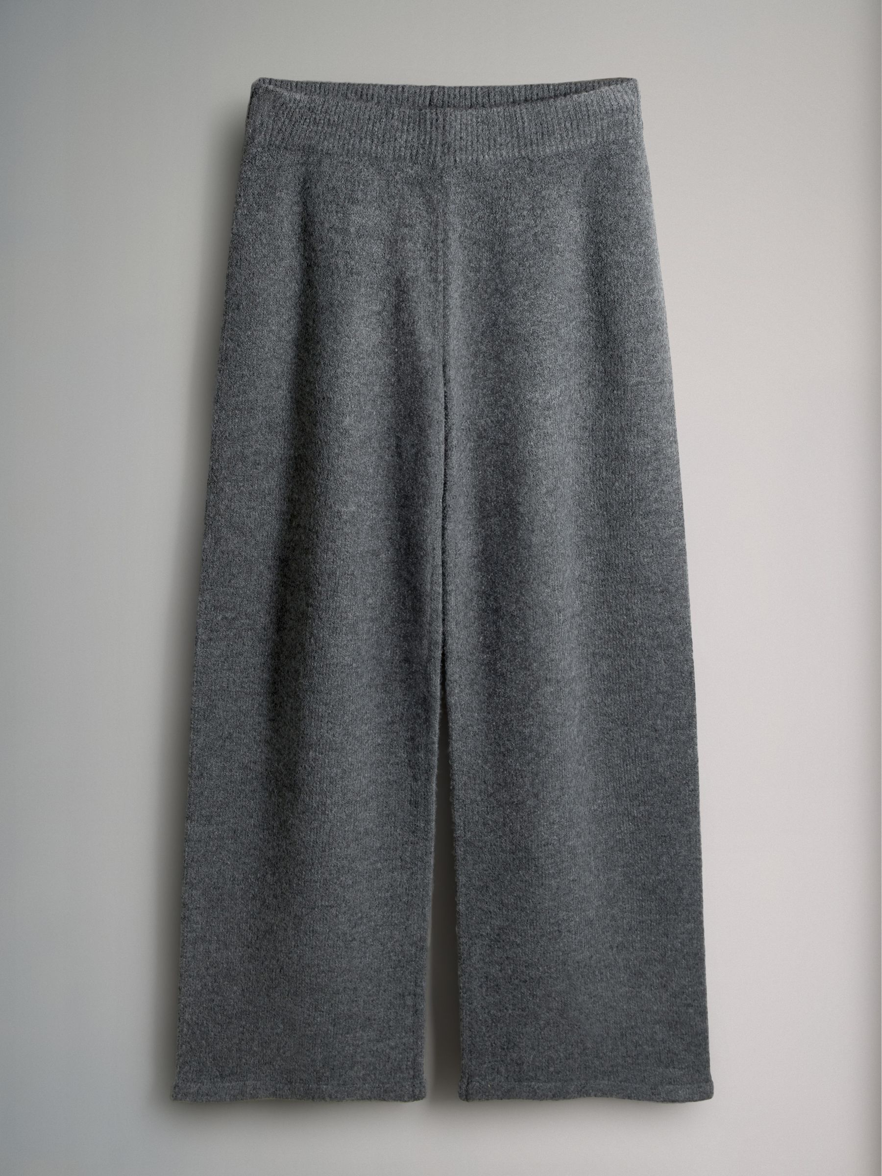 Charcoal Grey Knitted Hoodie & Wide Leg Joggers Co-ord Set - Image 3 of 5