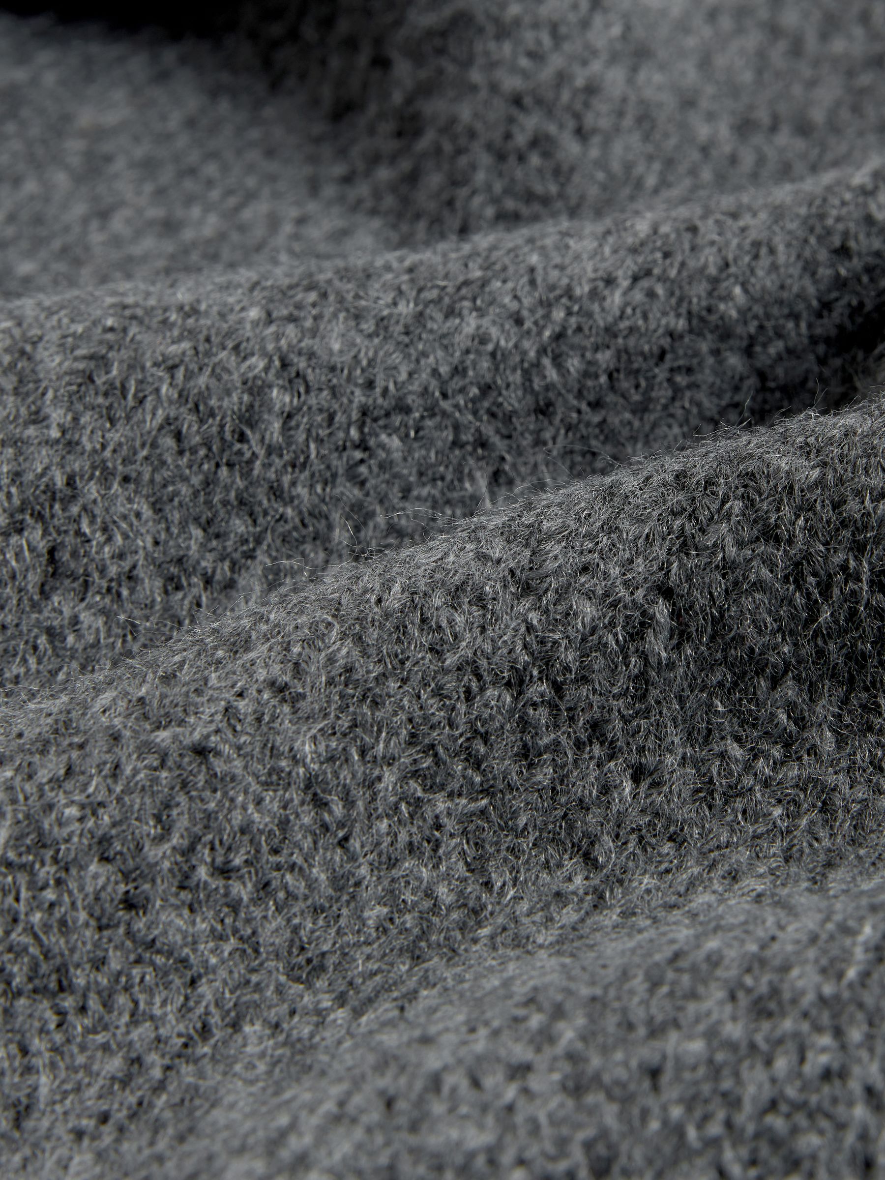 Charcoal Grey Knitted Hoodie & Wide Leg Joggers Co-ord Set - Image 4 of 5