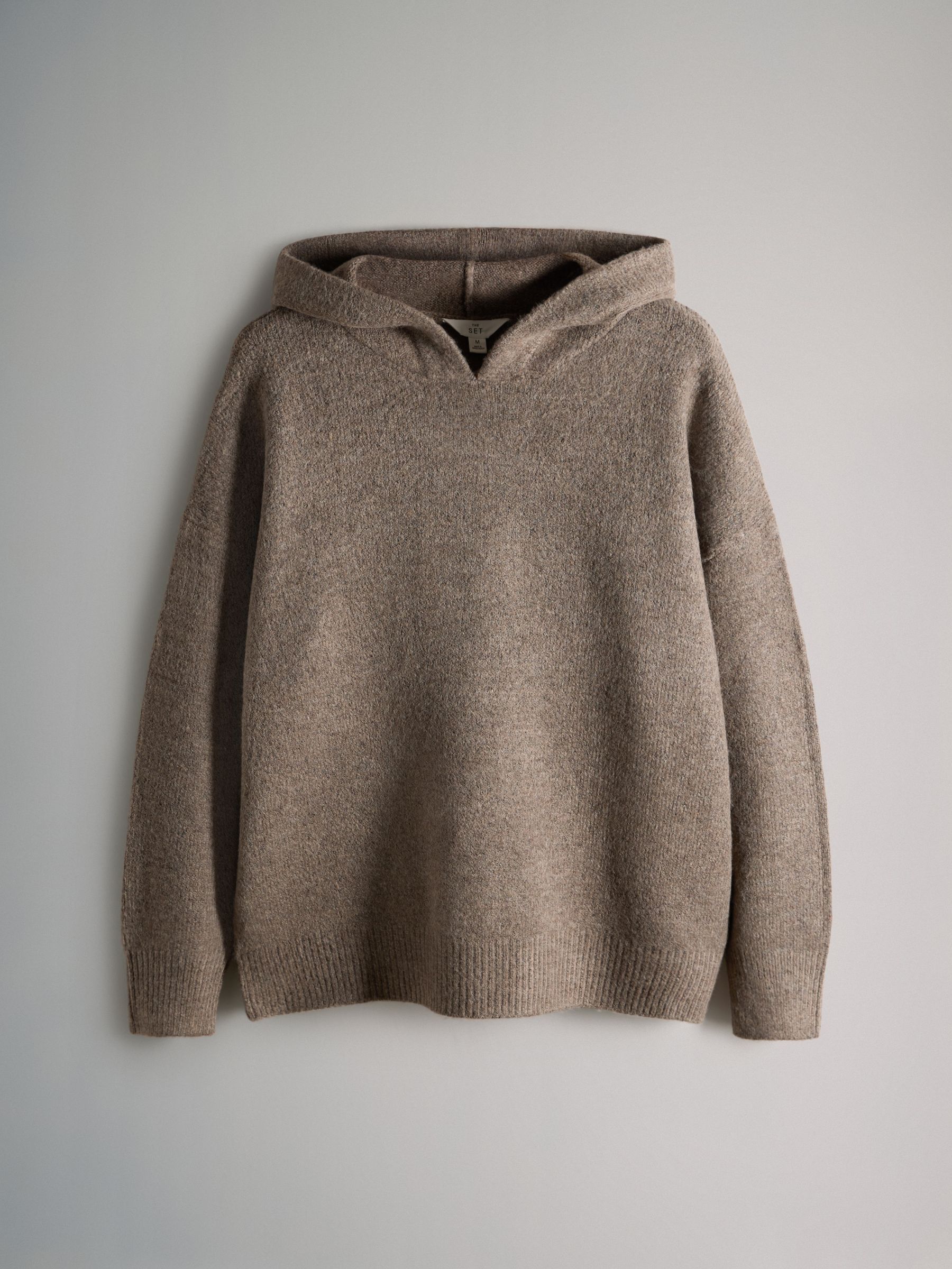 Brown Marl Knitted Hoodie & Wide Leg Joggers Co-ord Set - Image 5 of 6