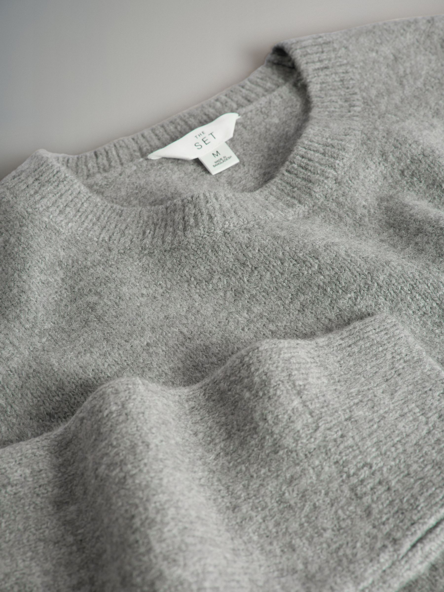 Light Grey Marl Knitted Crew Neck Jumper and Skirt Co-Ord - Image 6 of 6
