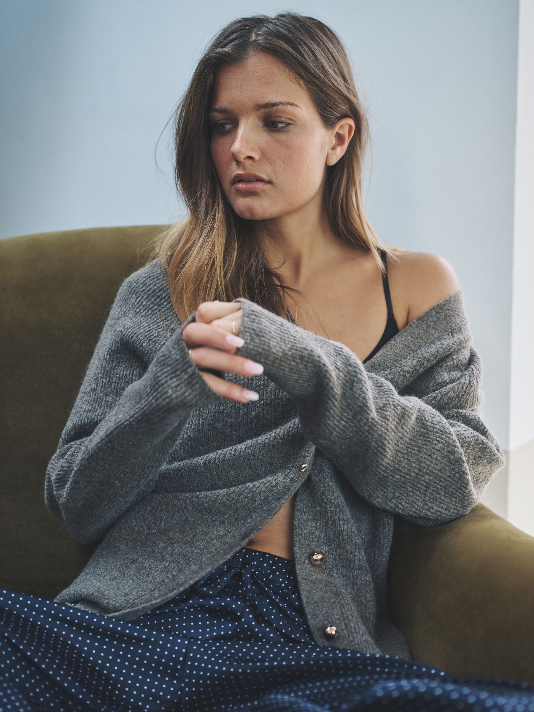 Pink/Brown - 2 Pack Chunky Rib Knitted Cardigans With Wool - Image 3 of 6