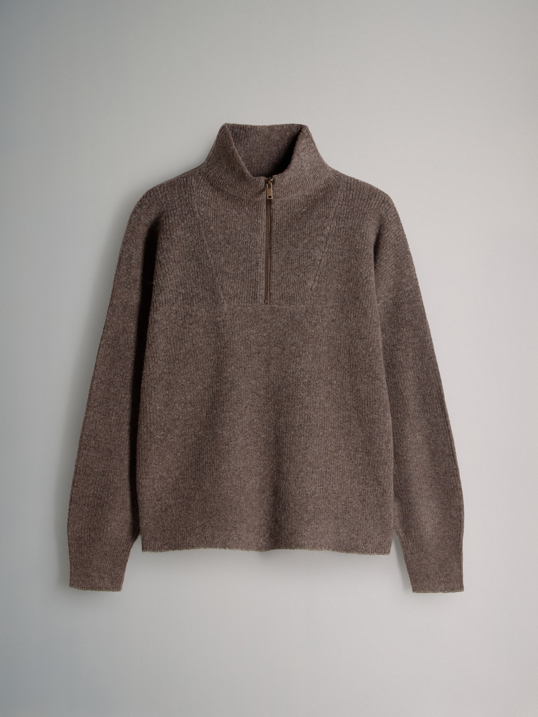 Knitted Ribbed Quarter Zip Jumpers With Wool 2 Pack - Image 4 of 7
