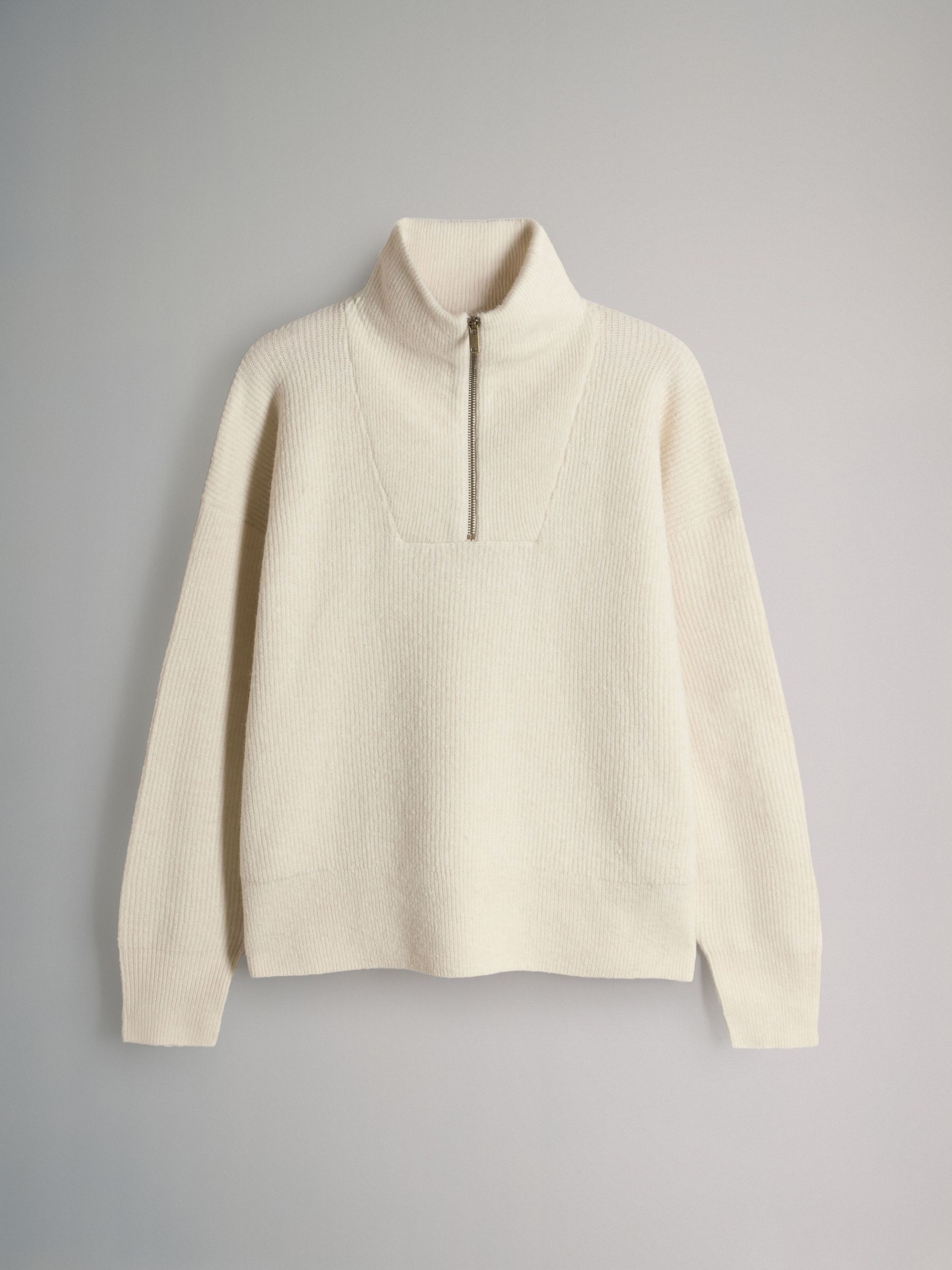 Knitted Ribbed Quarter Zip Jumpers With Wool 2 Pack - Image 5 of 7