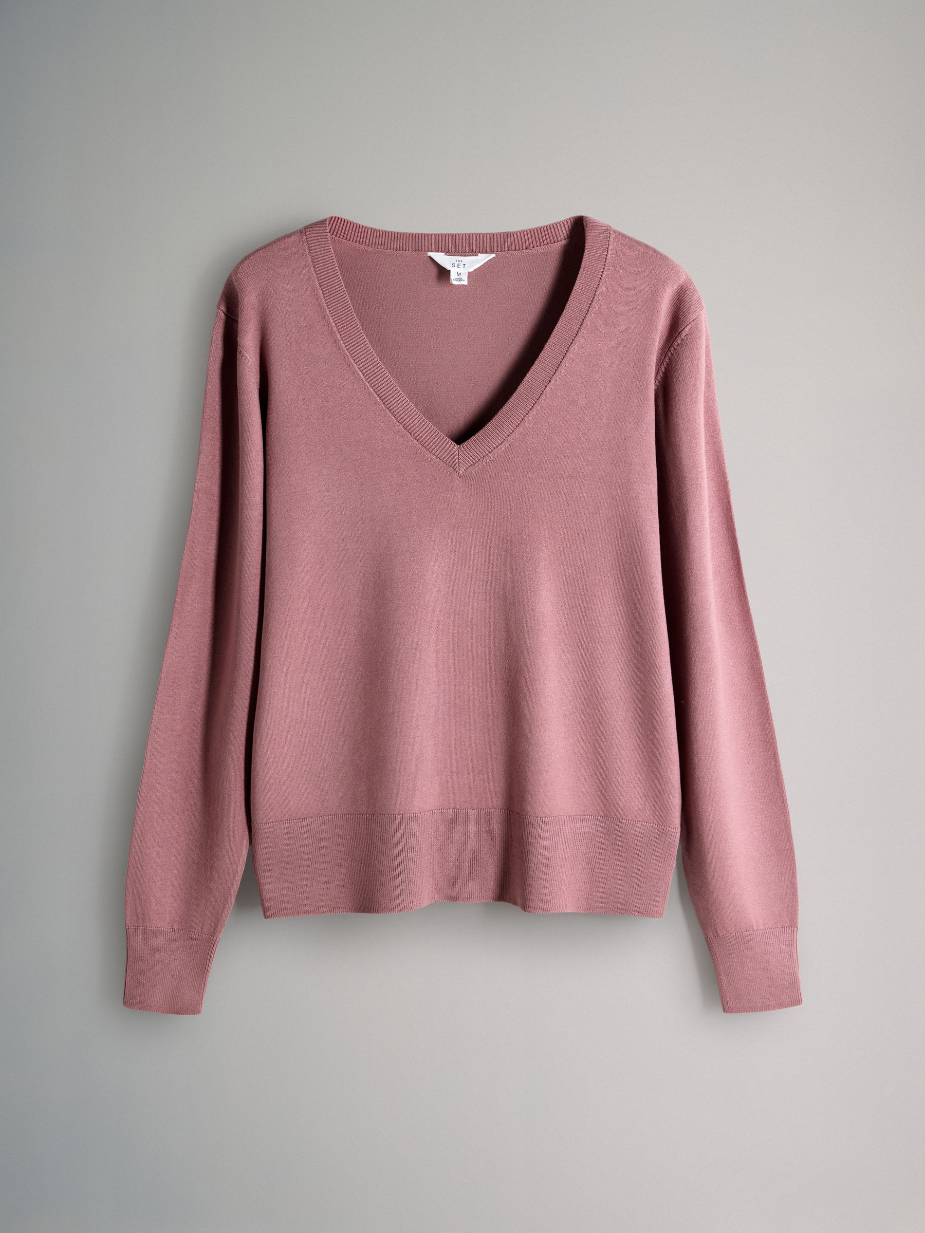 Black/Chocolate Brown/Pink - 3 Pack V-Neck Fine Knit Jumpers - Image 2 of 6 Black/Chocolate Brown/Pink - 3 Pack V-Neck Fine Knit Jumpers - Image 2 of 6