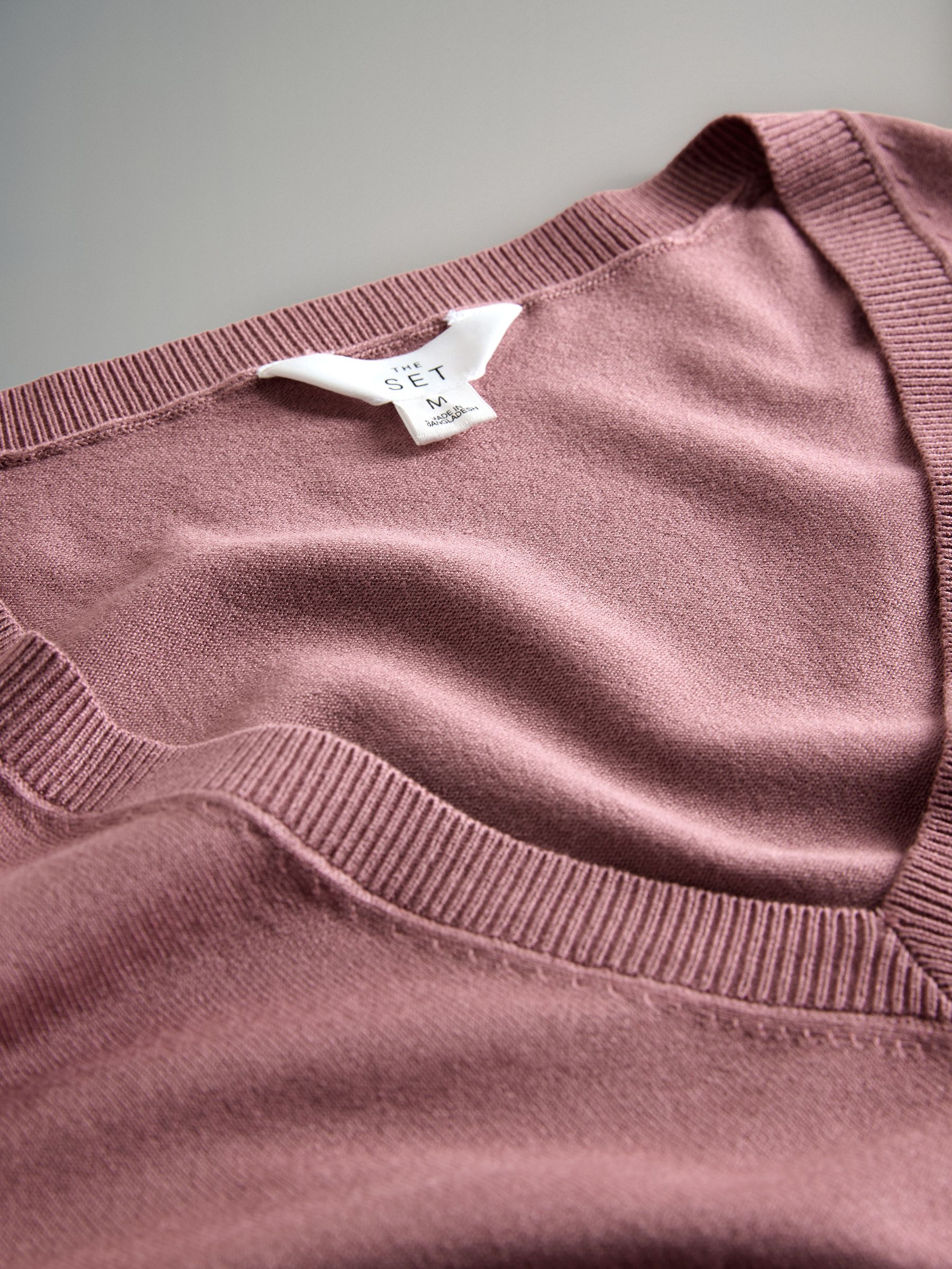 Black/Chocolate Brown/Pink - 3 Pack V-Neck Fine Knit Jumpers - Image 5 of 6