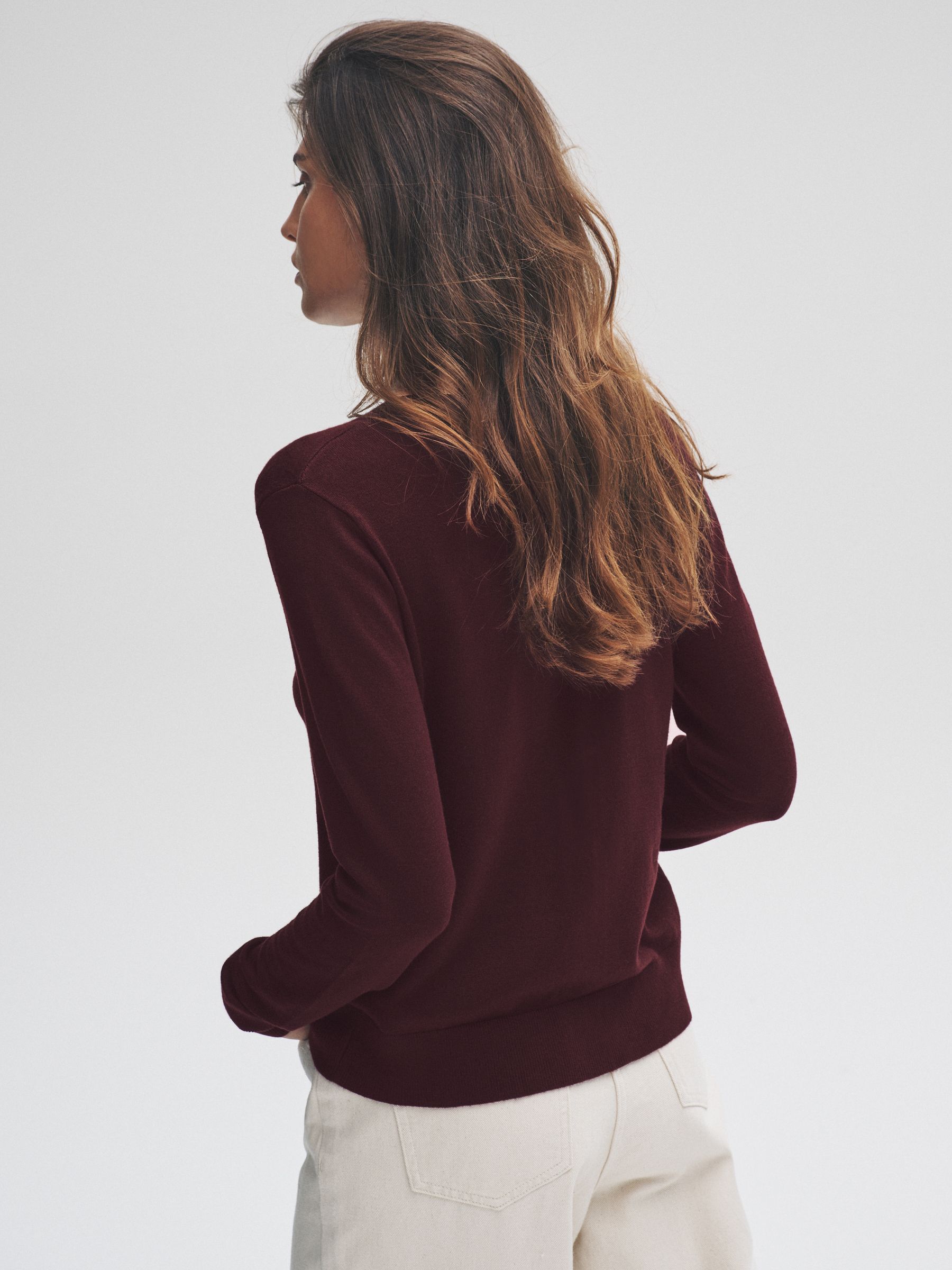 Chocolate Brown/Burgundy/Dark Pink/Taupe Brown - 3 Pack Fine Knit Button Through Cardigans - Image 3 of 7