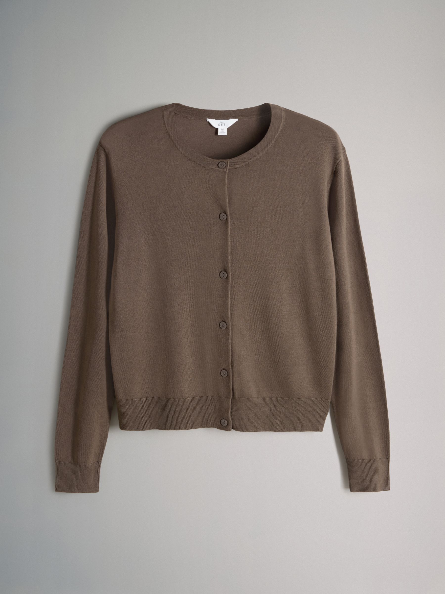 Chocolate Brown/Burgundy/Dark Pink/Taupe Brown - 3 Pack Fine Knit Button Through Cardigans - Image 5 of 7