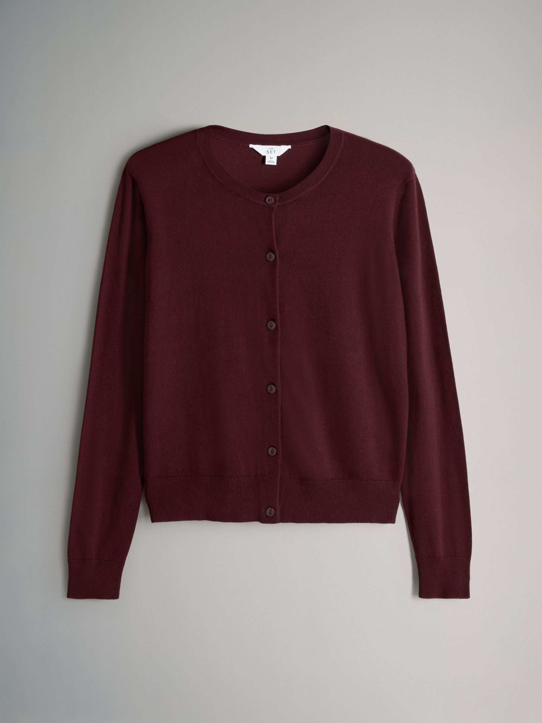 Chocolate Brown/Burgundy/Dark Pink/Taupe Brown - 3 Pack Fine Knit Button Through Cardigans - Image 6 of 7