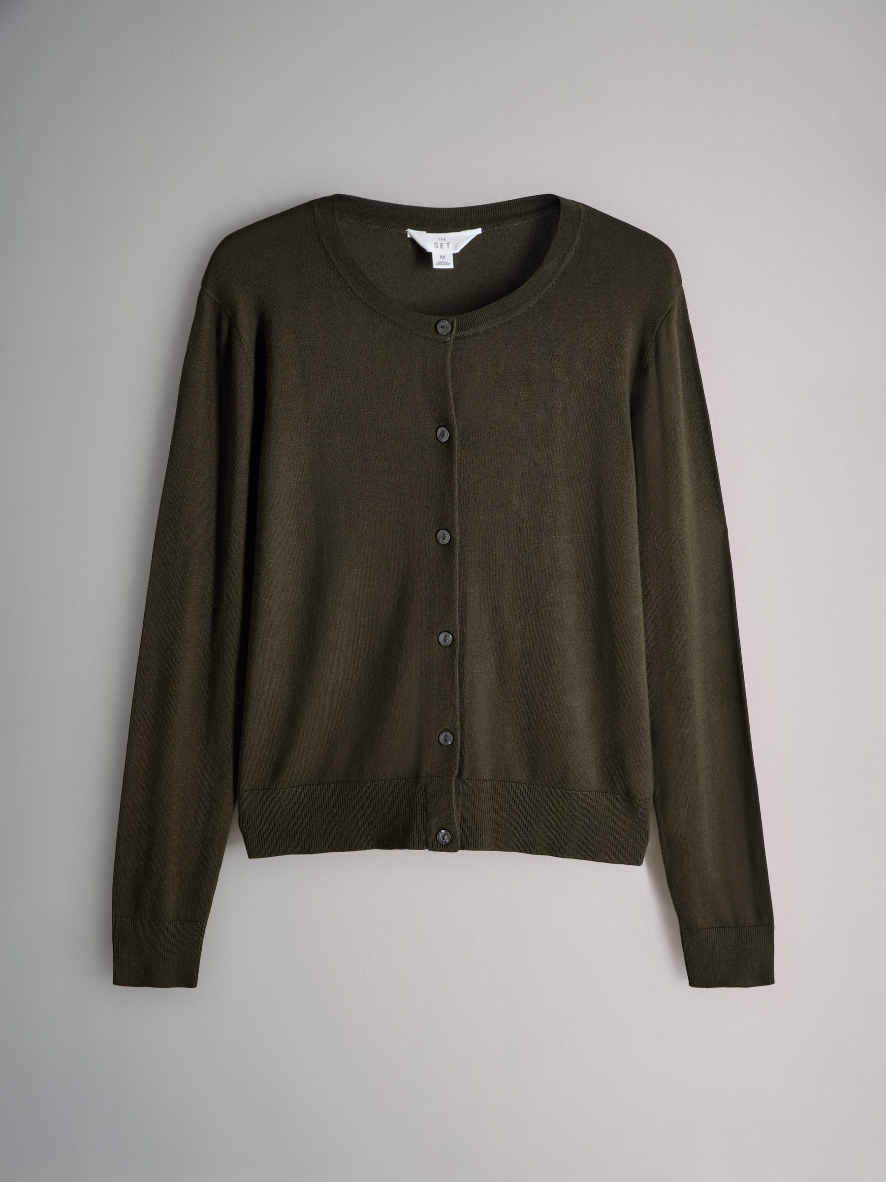 Black/Red/Khaki Green - 3 Pack Fine Knit Button Through Cardigans - Image 3 of 6