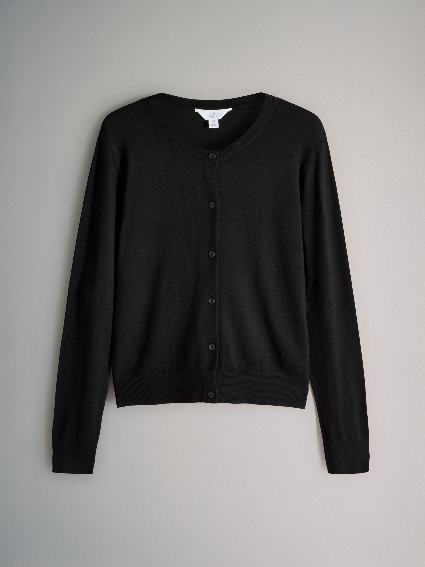 Black/Red/Khaki Green - 3 Pack Fine Knit Button Through Cardigans - Image 4 of 6