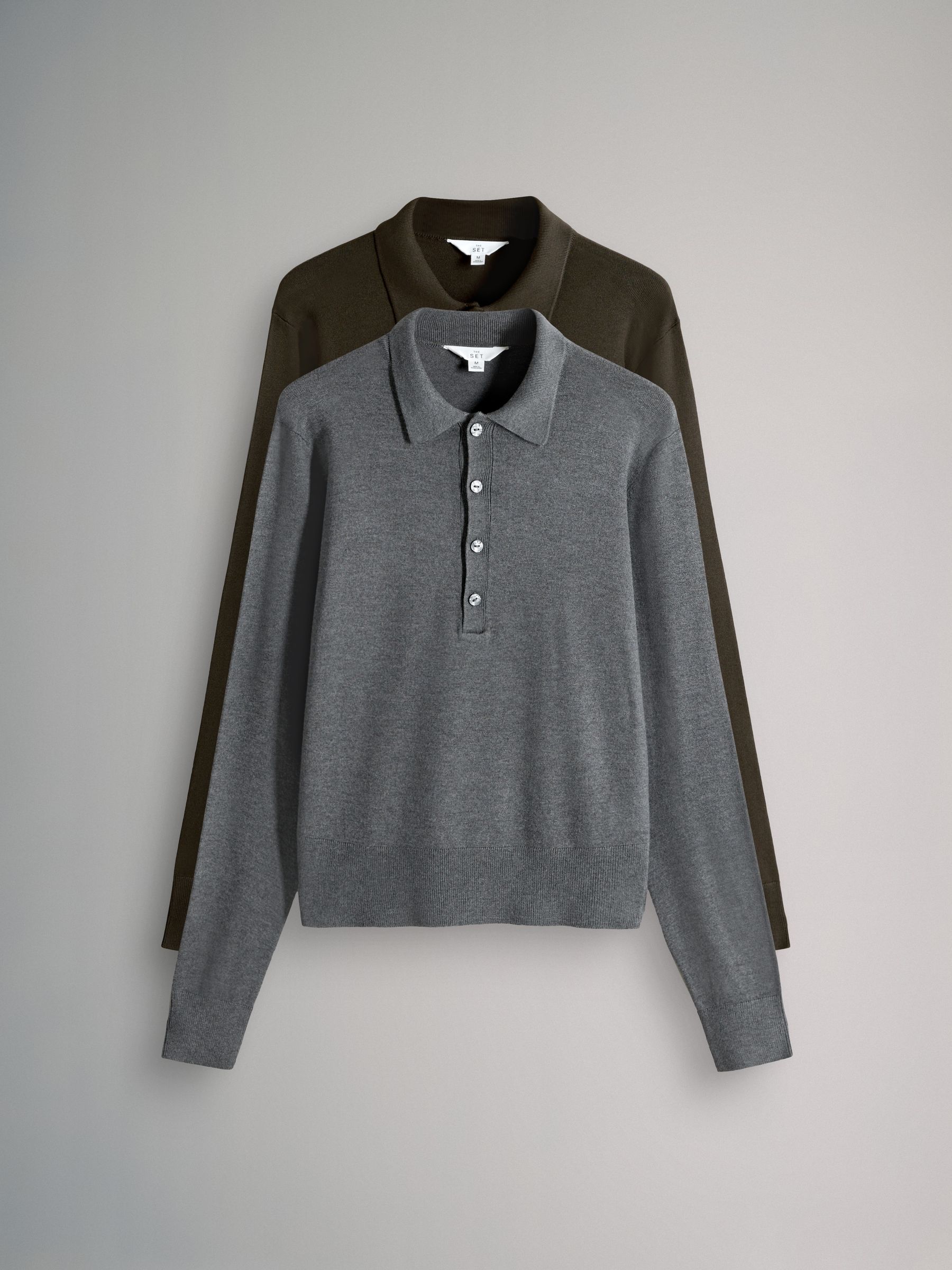 Fine Knit Collared Polo Jumpers 2 Pack - Image 2 of 10