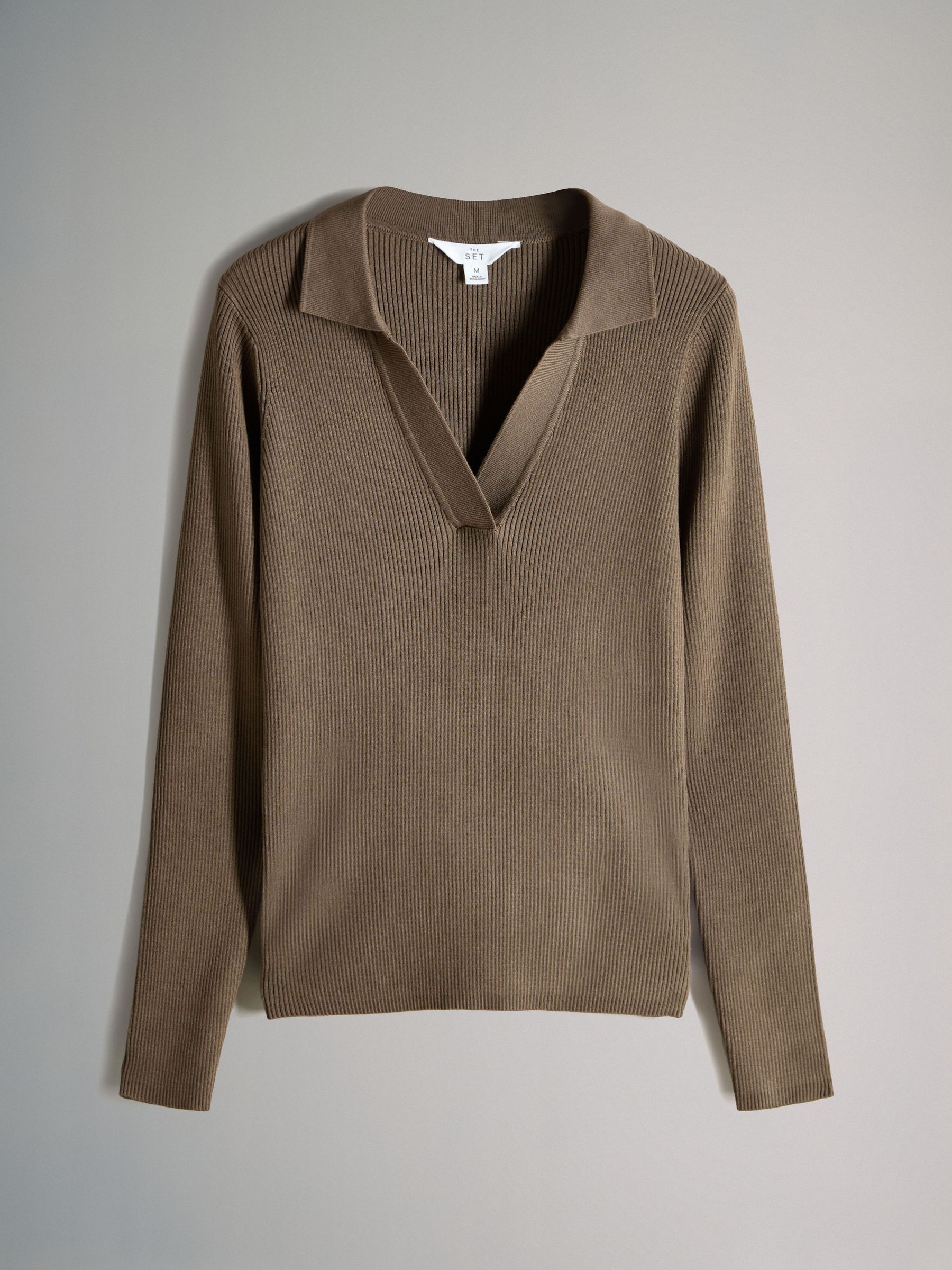 Ribbed Polo V-Neck Jumpers - Image 2 of 6