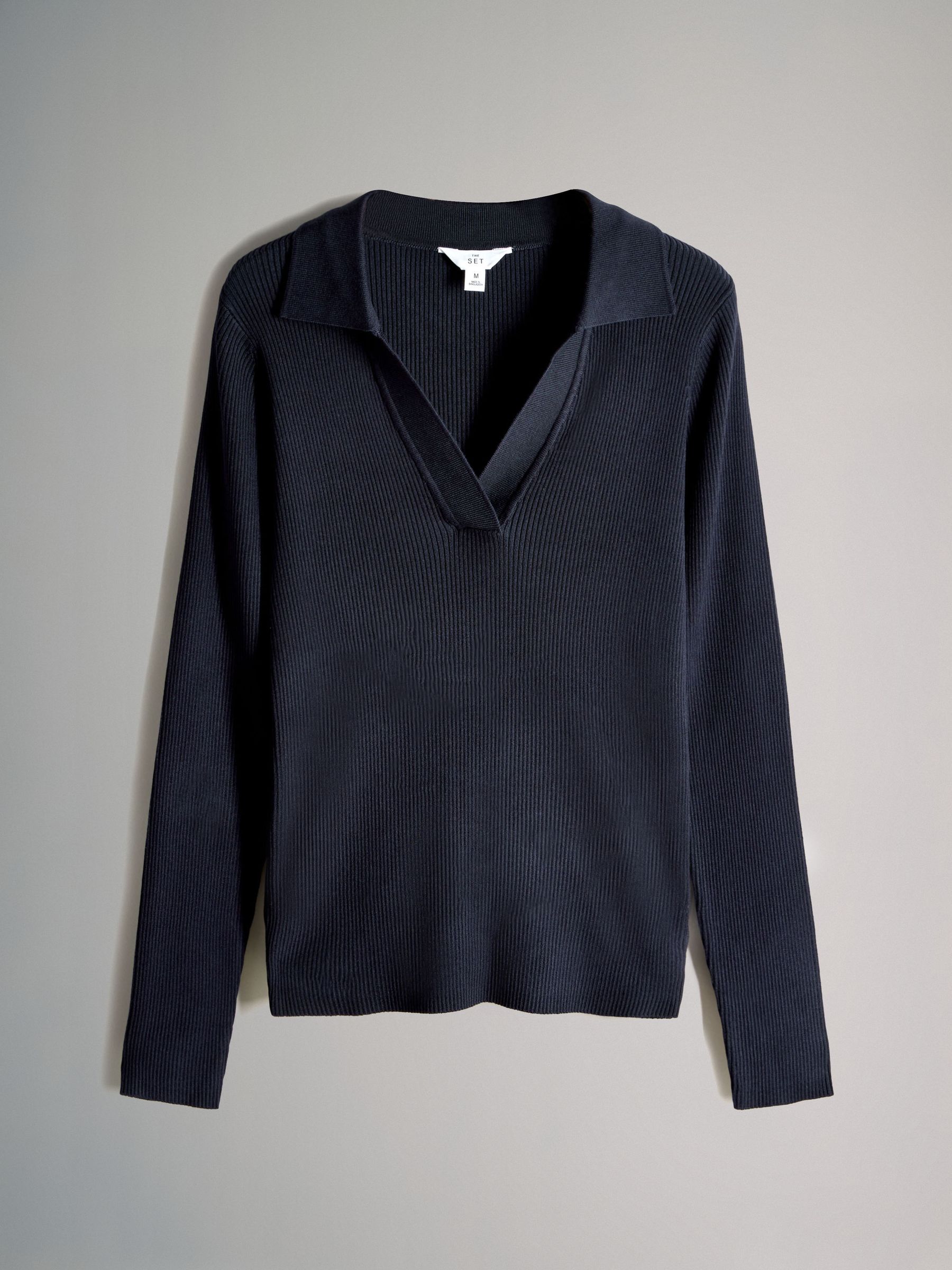 Ribbed Polo V-Neck Jumpers - Image 3 of 6