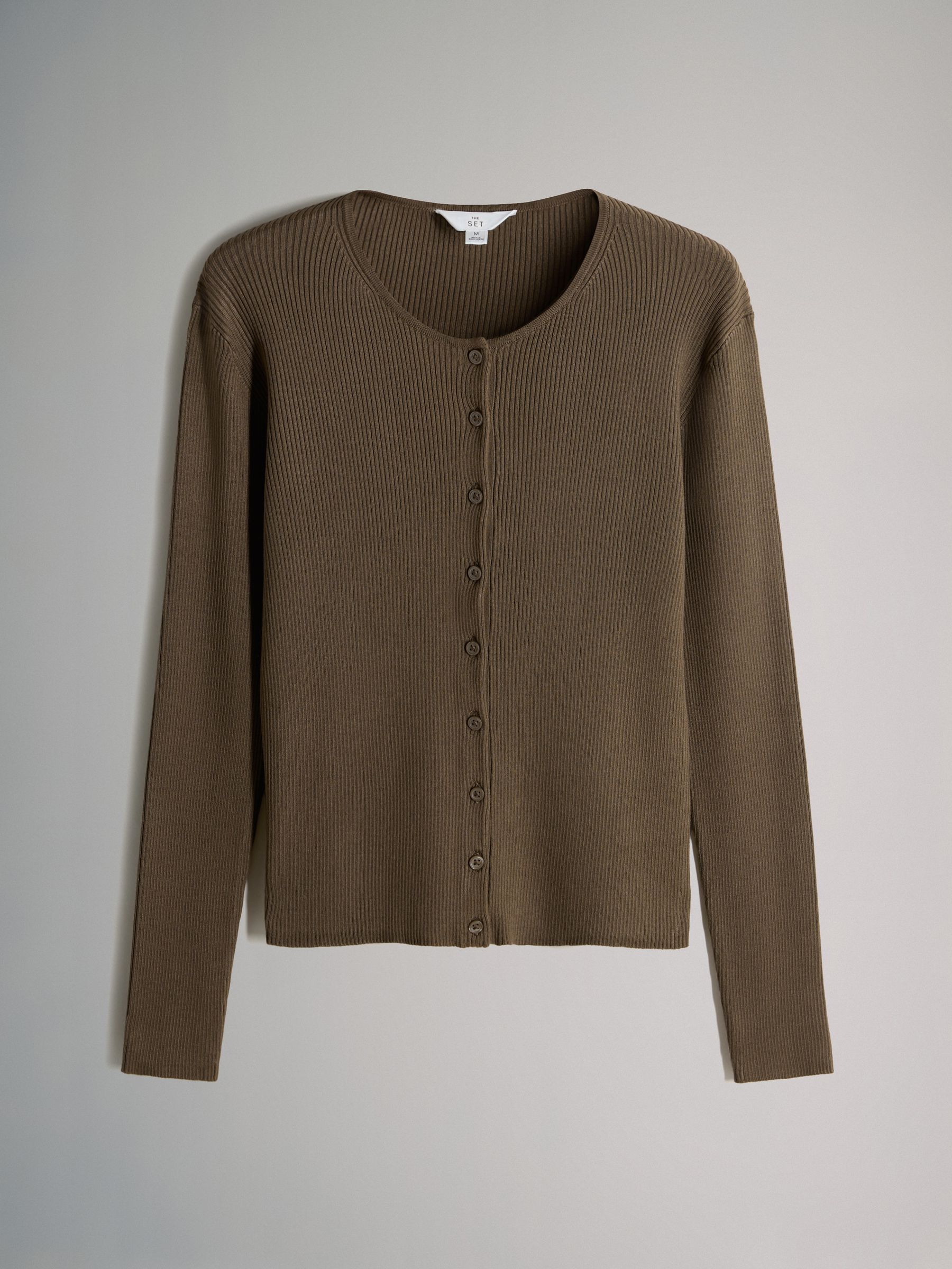 Black/Brown - 2 Pack Ribbed Knit Cardigans - Image 4 of 6