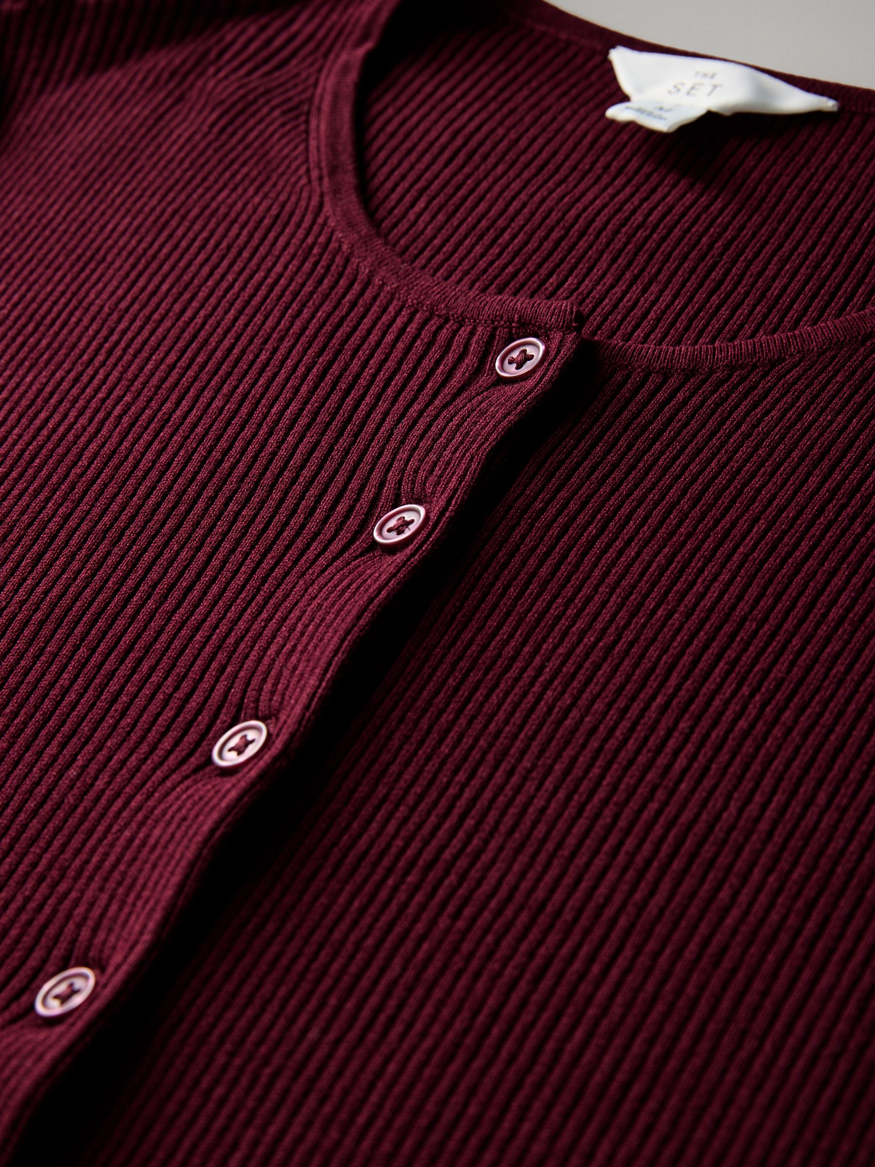 Burgundy Red/Navy Blue 2 Pack Ribbed Knit Cardigans - Image 6 of 6